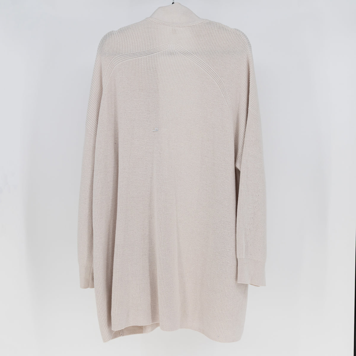 Lululemon Women's Merino Wool Blend Ribbed Long Wrap Sweater Cardigan Bone 16