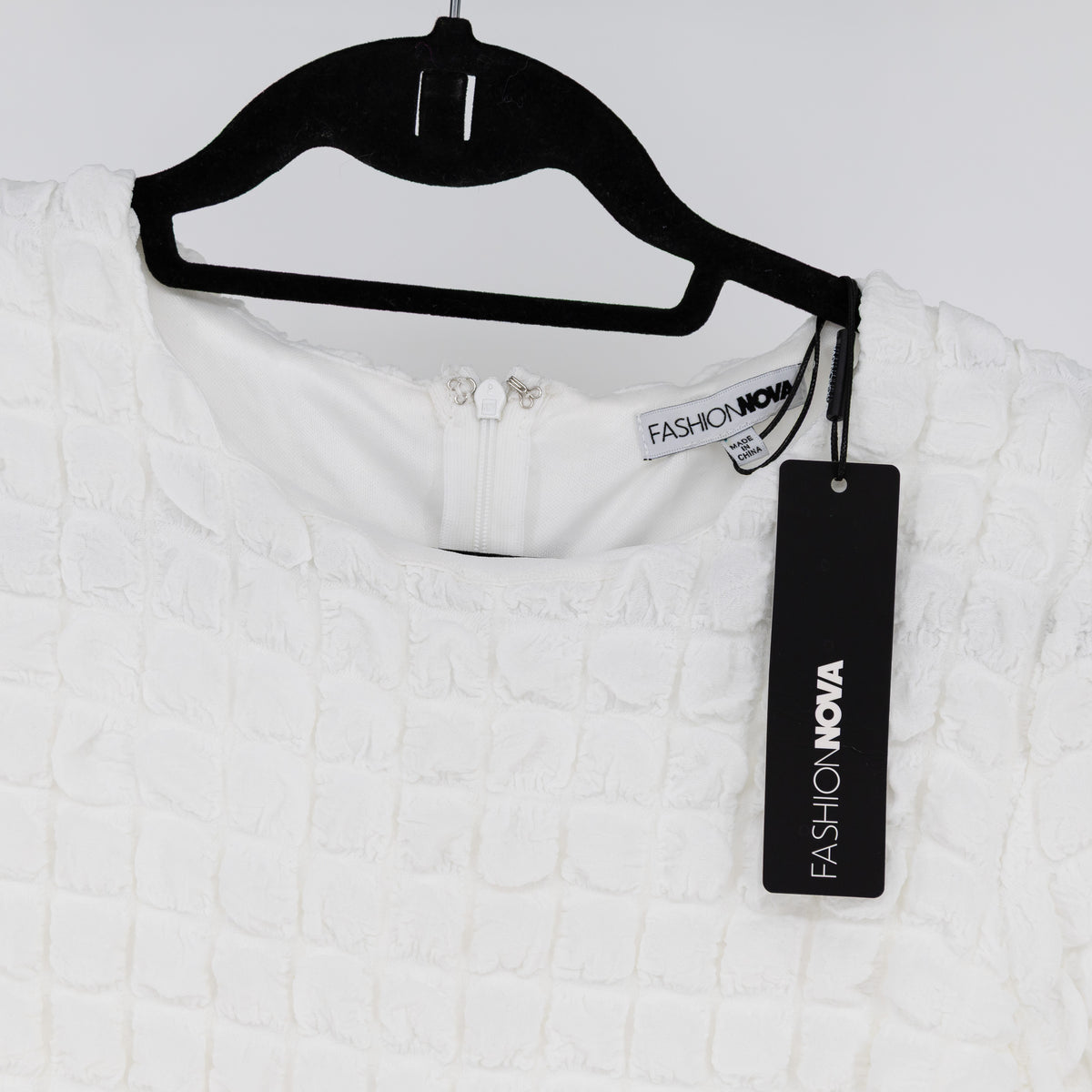 NEW Fashion Nova Cierra Bubble Knit Stretch Textured Maxi Dress White Large
