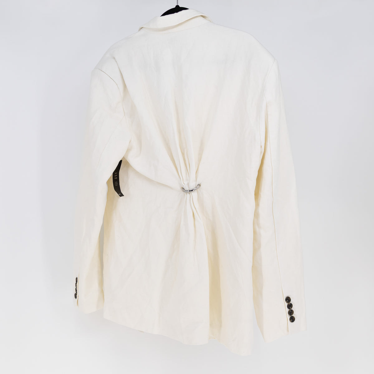 NEW NA-KD One Button Detail Asymmetrical Drape Blazer Jacket Off White XL