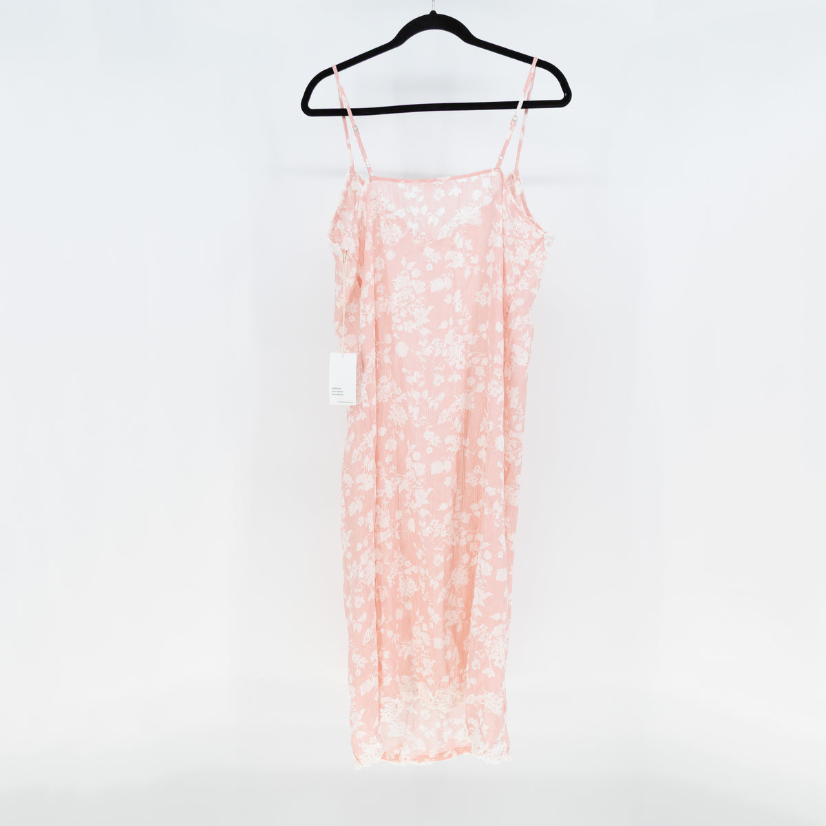 NEW Haven Well Within Cotton Lace Trim Pink Floral Flower Print Midi Slip Dress