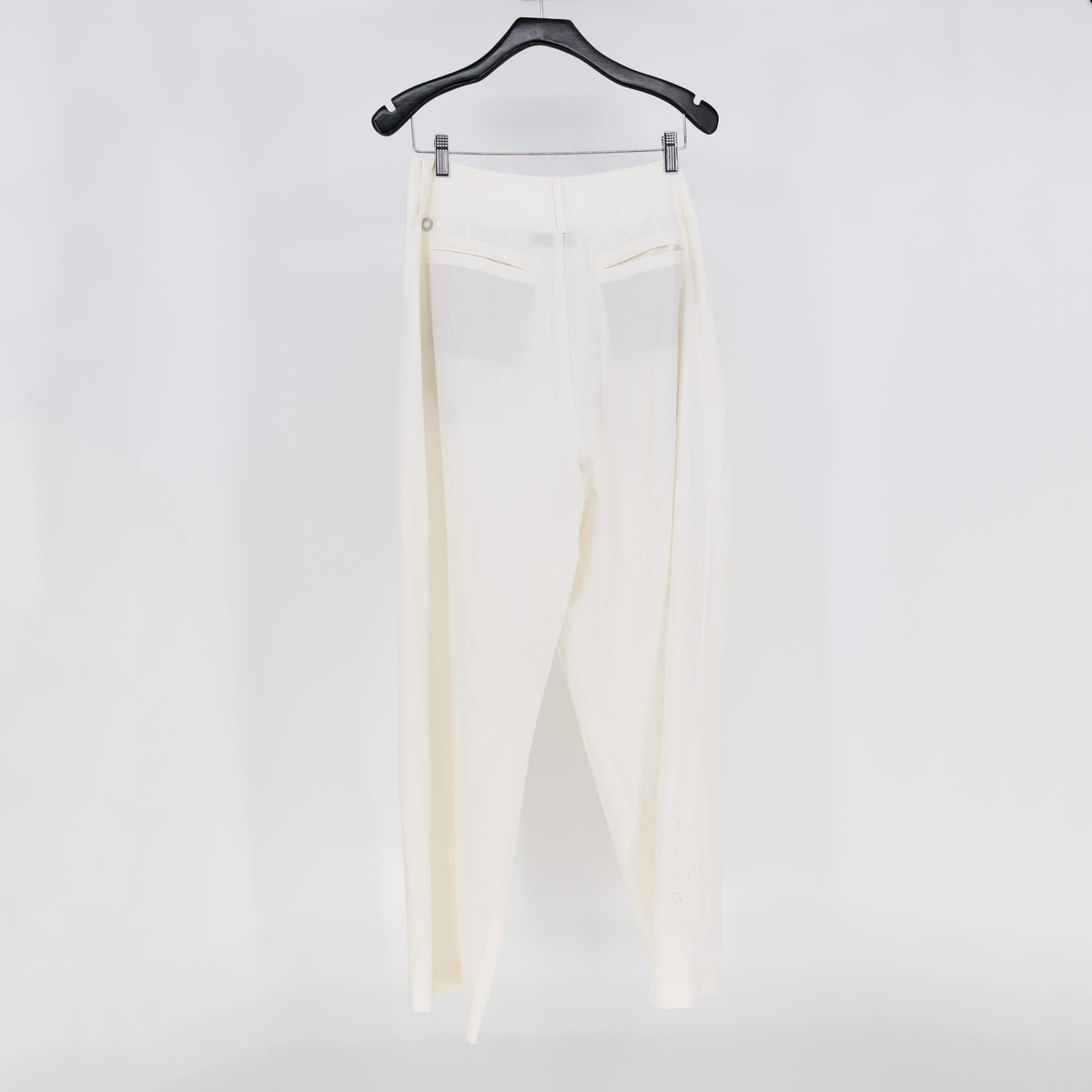 NEW Spoon Double Pleated Straight Leg Mid Rise Trouser Pants Gardenia White 12
