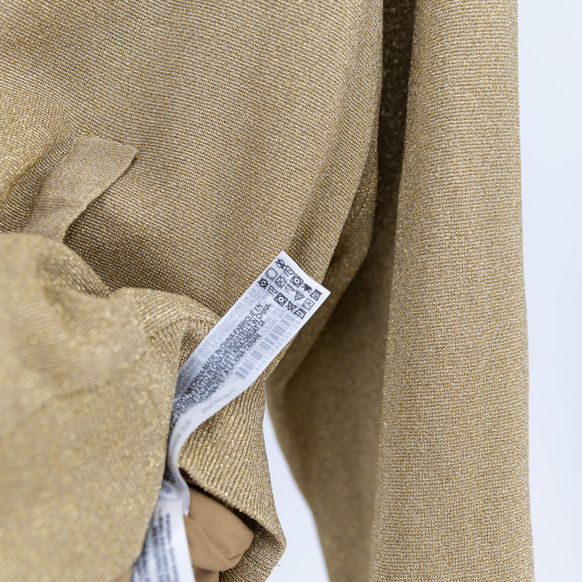 NEW Zara Gold Metallic Sparkle Knit Stretch Invisible Zipper Lightweight Jacket