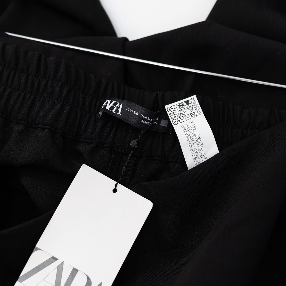 NEW Zara Women's Mid Rise Sailor Button Straight Leg Trouser Pants Black XXL