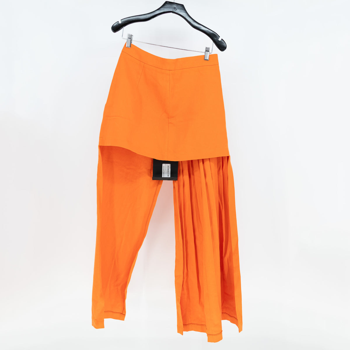 NEW Hood By Air Cotton Stretch One Sided High Low Hem Pleated Maxi Mini Skirt L