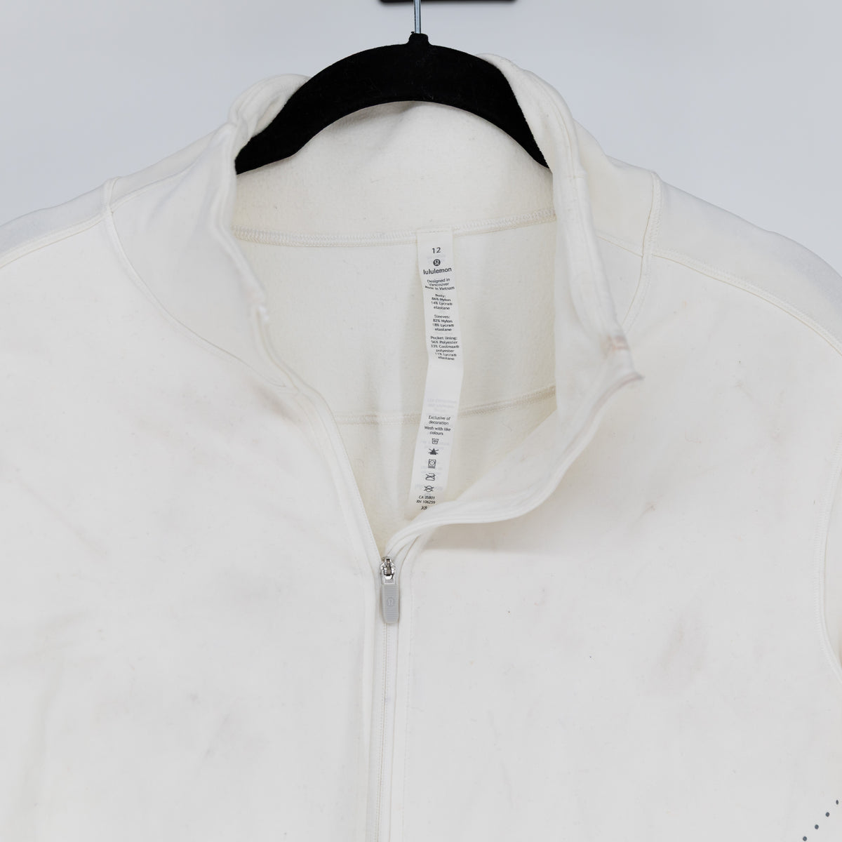 Lululemon Women's Flash Forward Full Zip Athletic Lightweight Jacket White 12