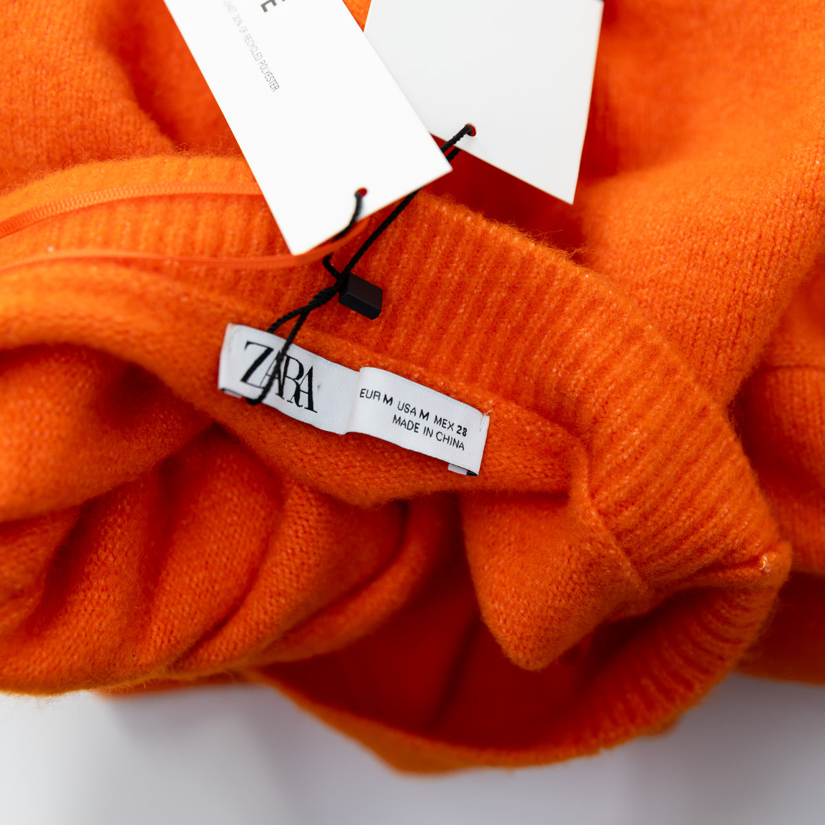 NEW Zara Women's Wool Blend Knit Stretch Mock Neck Long Sleeve Pullover Sweater