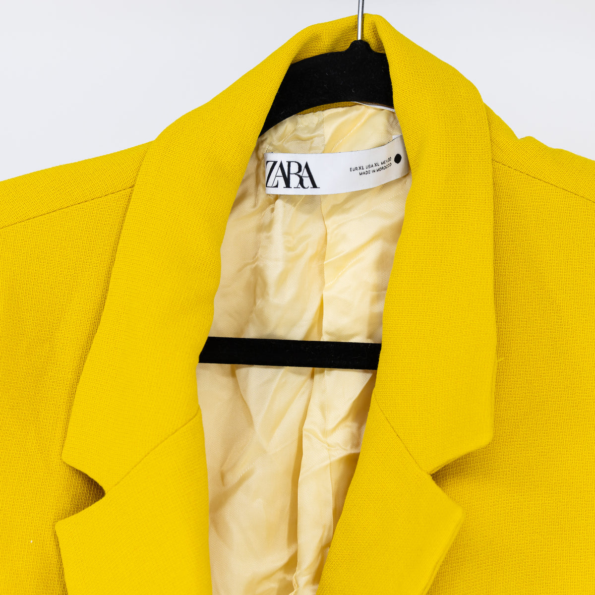 Zara Women's Asymmetrical One Button Blazer Jacket Suiting Solid Yellow XL