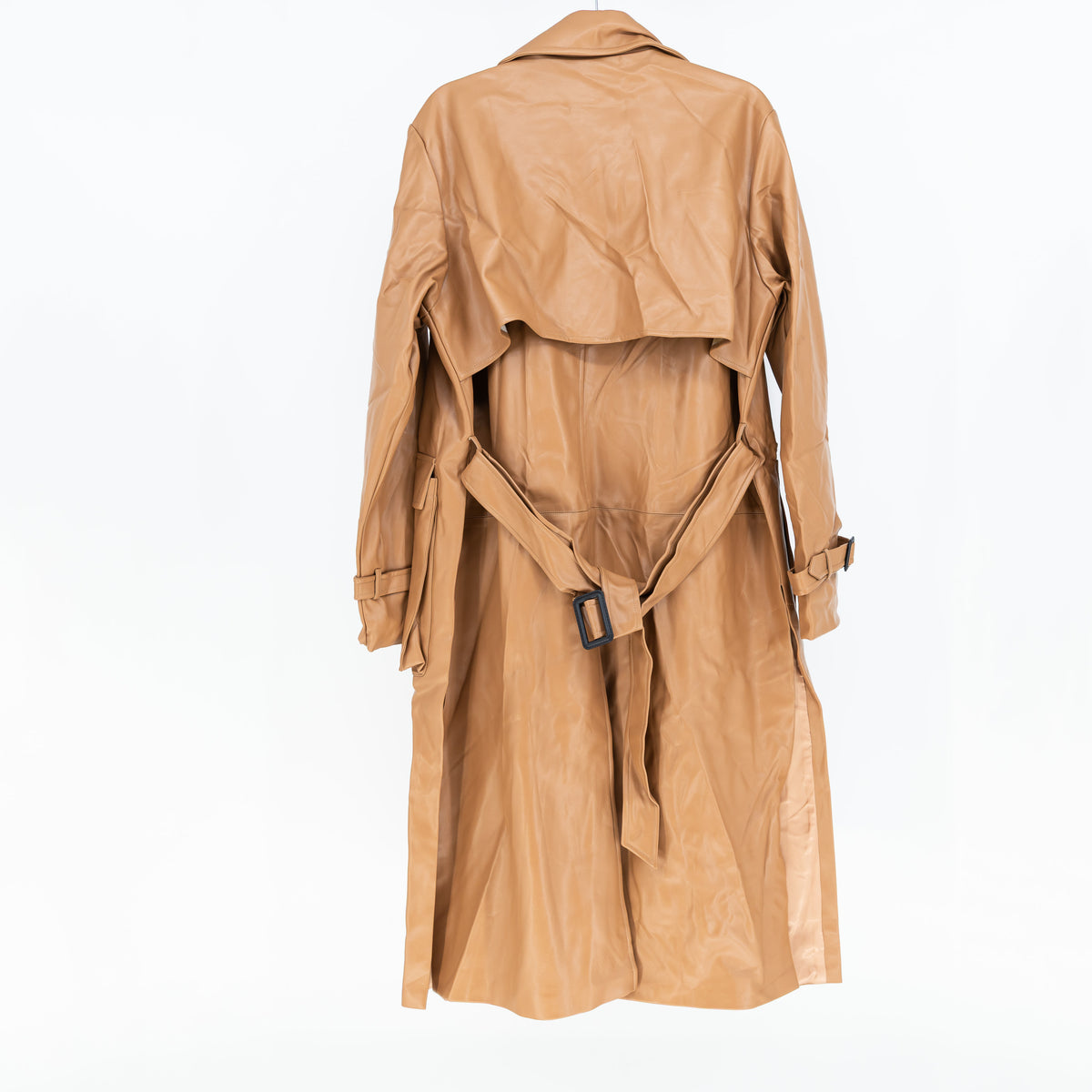 NEW The Kemist Saint Remy Faux Vegan Leather Trench Coat Jacket Brown XL