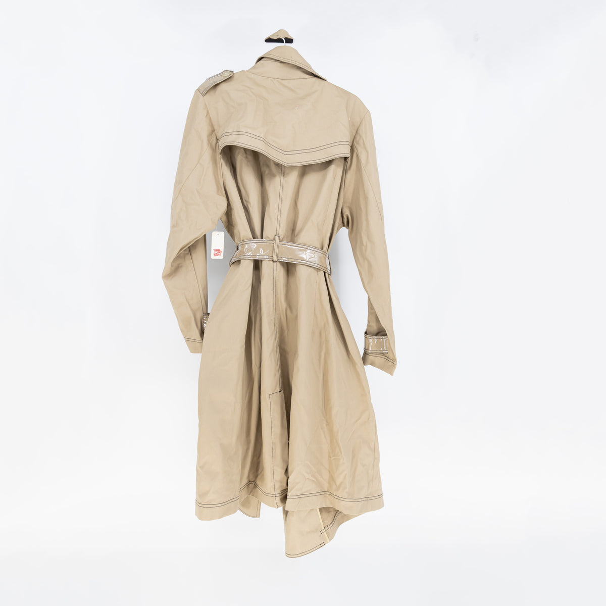 NEW Tamara Malas x Kelly Augustine Cotton Vinyl Belted Trench Coat Jacket 18/20