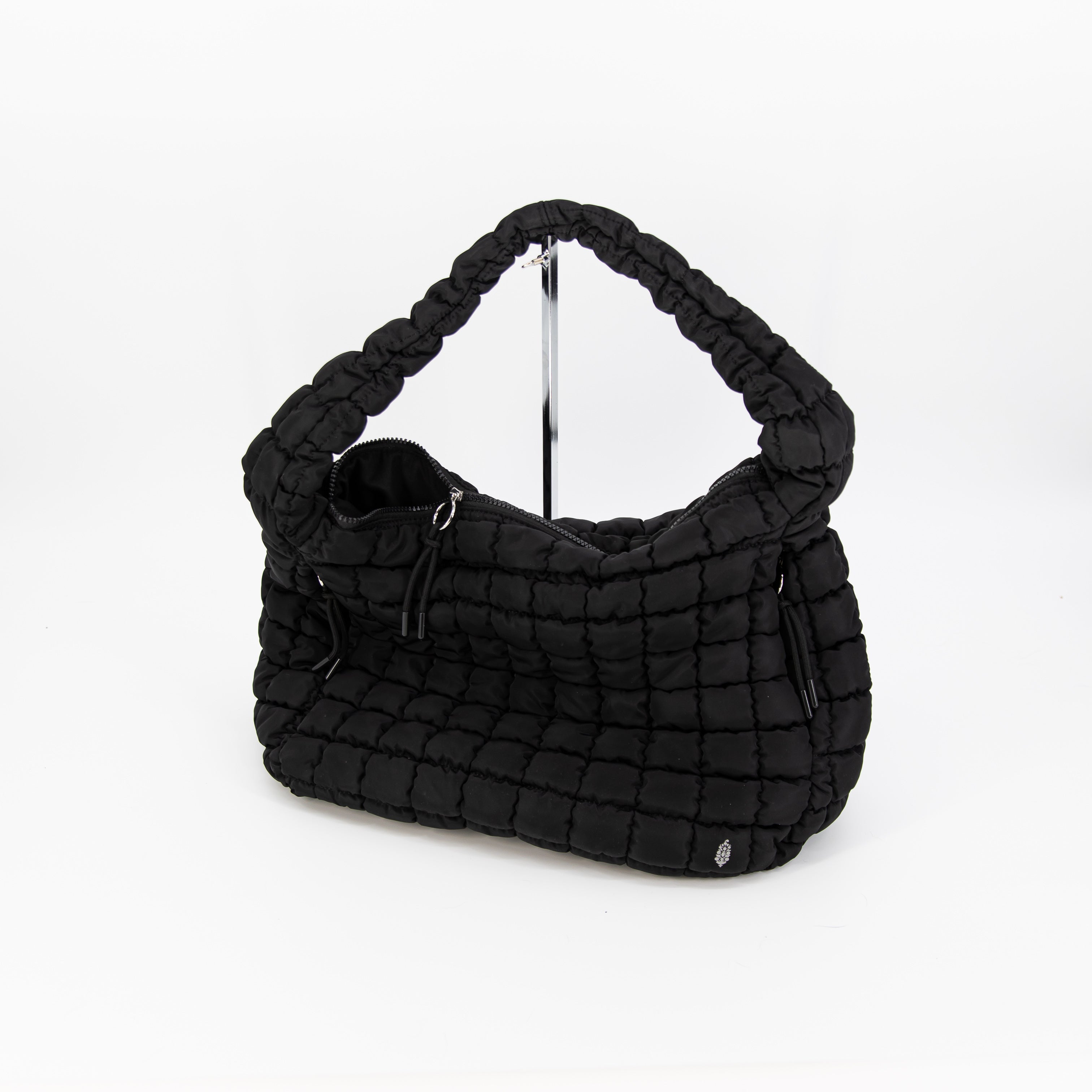 Free People FP Movement Quilted Carryall Oversize Shoulder Tote Bag Purse Black