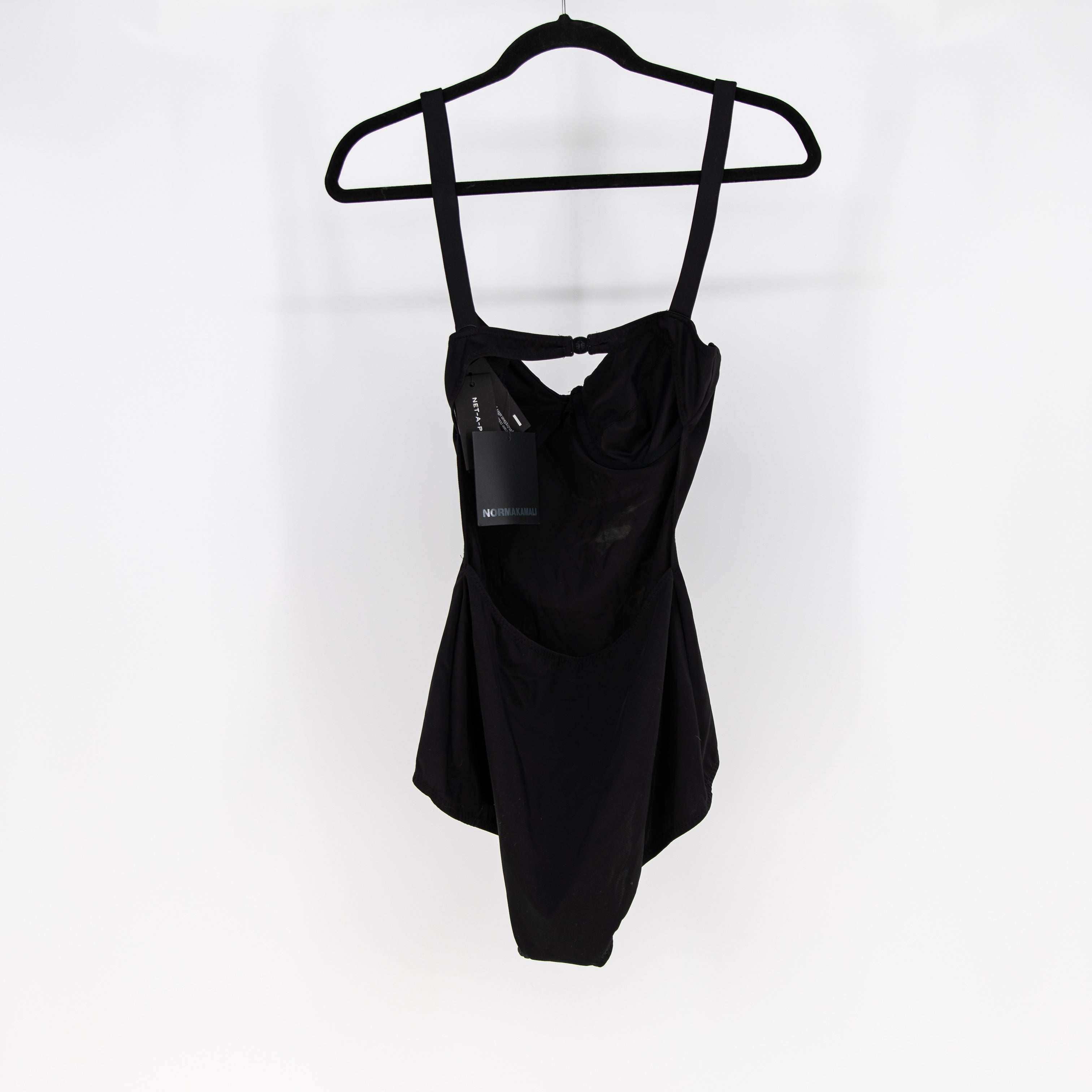 NEW Norma Kamali Vogue Mio Underwire One Piece Bathing Swim Suit Black XL