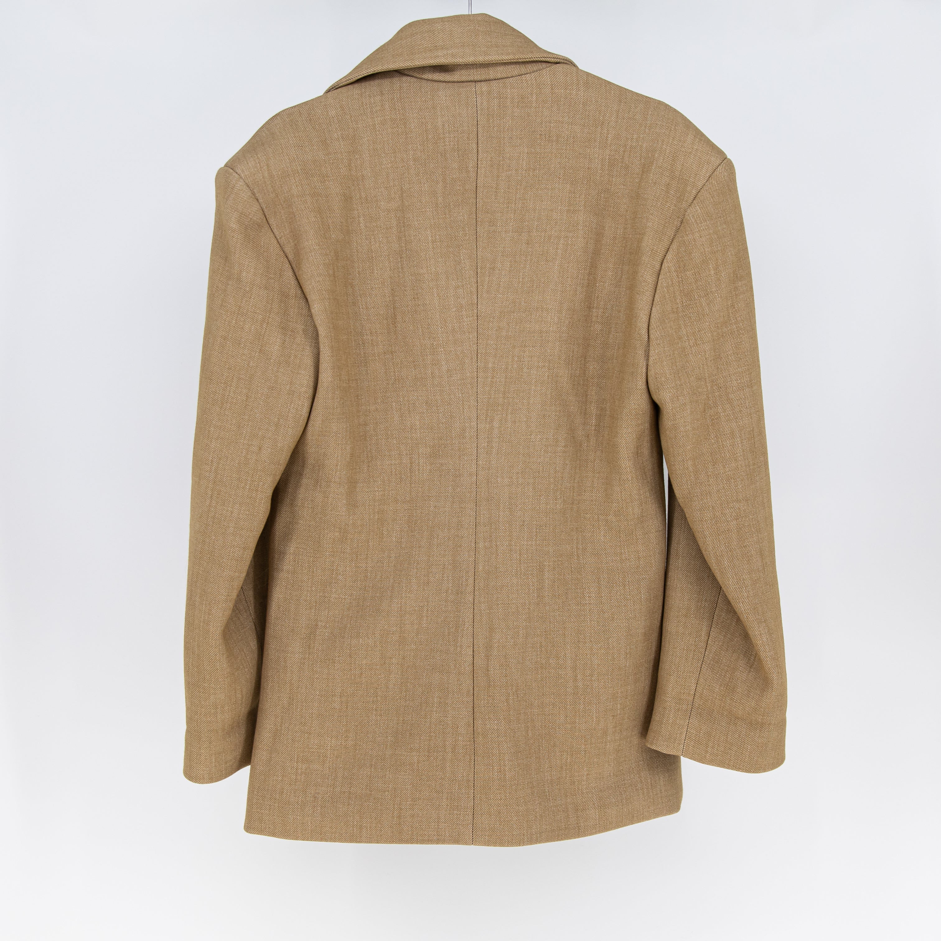 Source Unknown Women's Nangy Double Breasted Cinch Waist Blazer Jacket Neutral