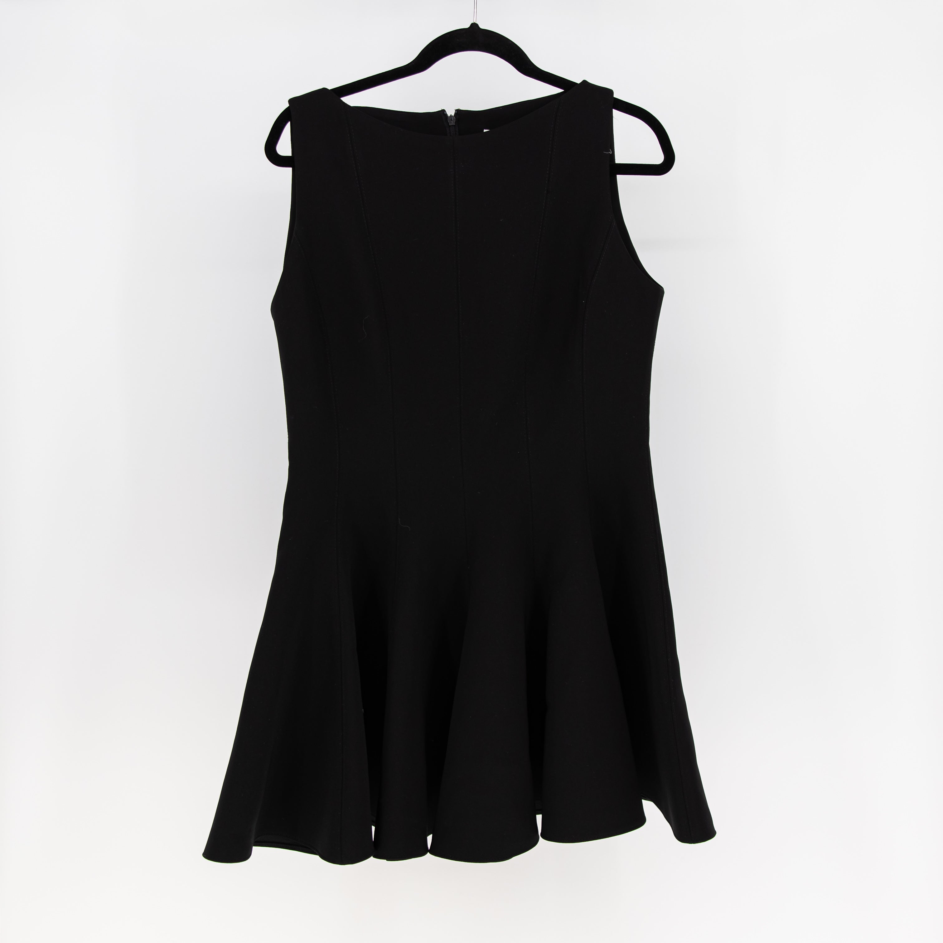NEW Zara Pleated Sleeveless Boat Neck Skater Twirl Mini Dress Black XL