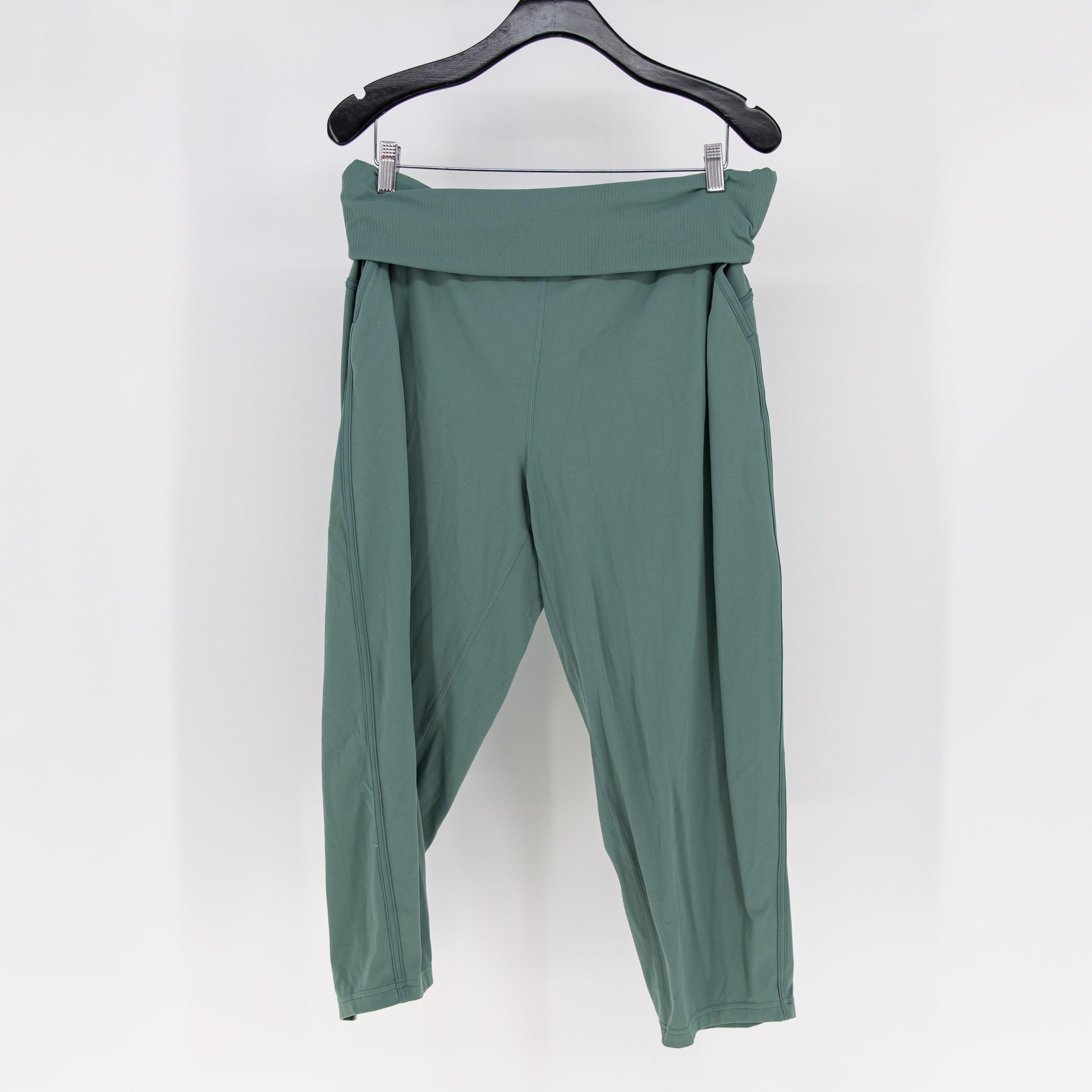Lululemon Women's Align Ribbed Waist Cropped Jogger Pants Tidewater Teal 12