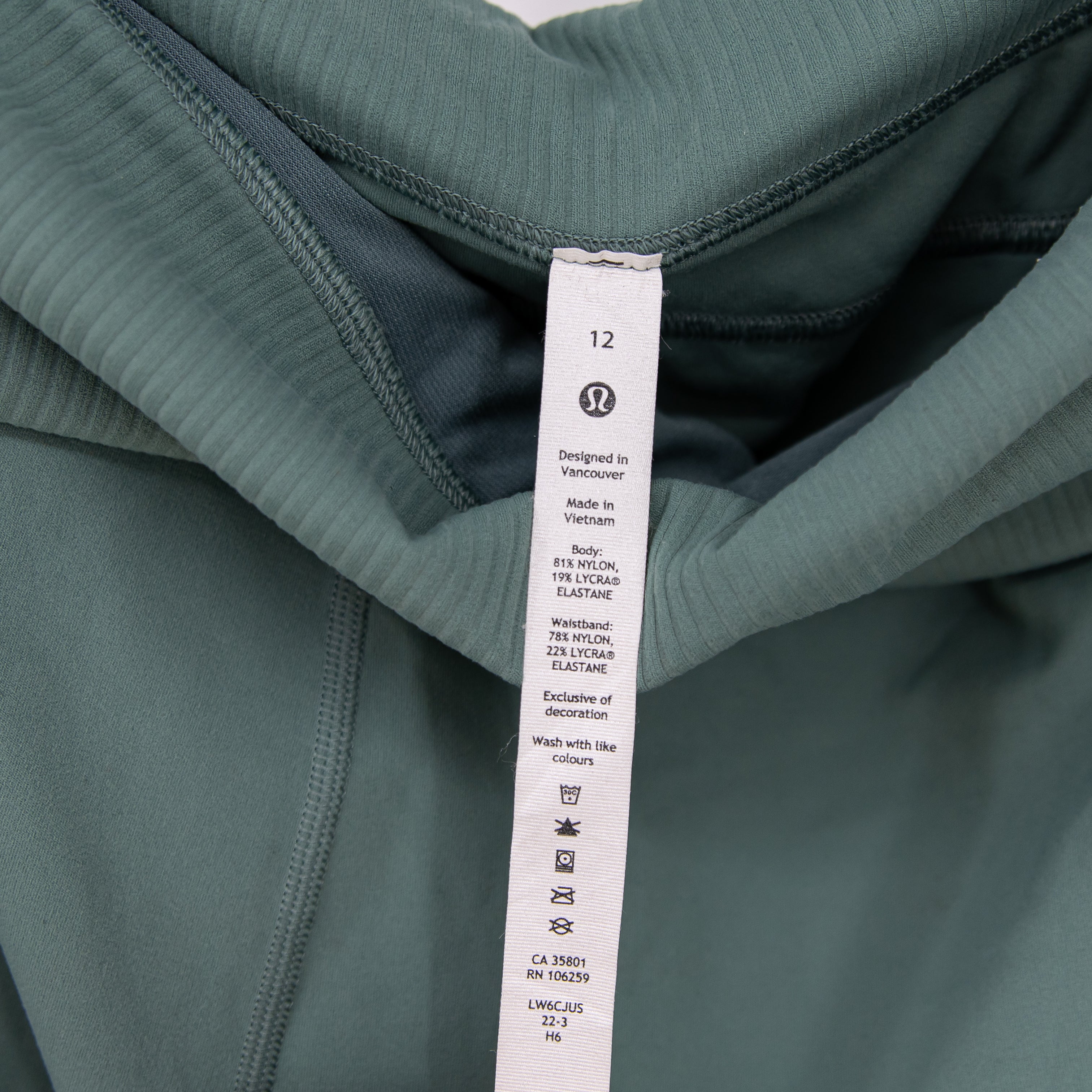 Lululemon Women's Align Ribbed Waist Cropped Jogger Pants Tidewater Teal 12