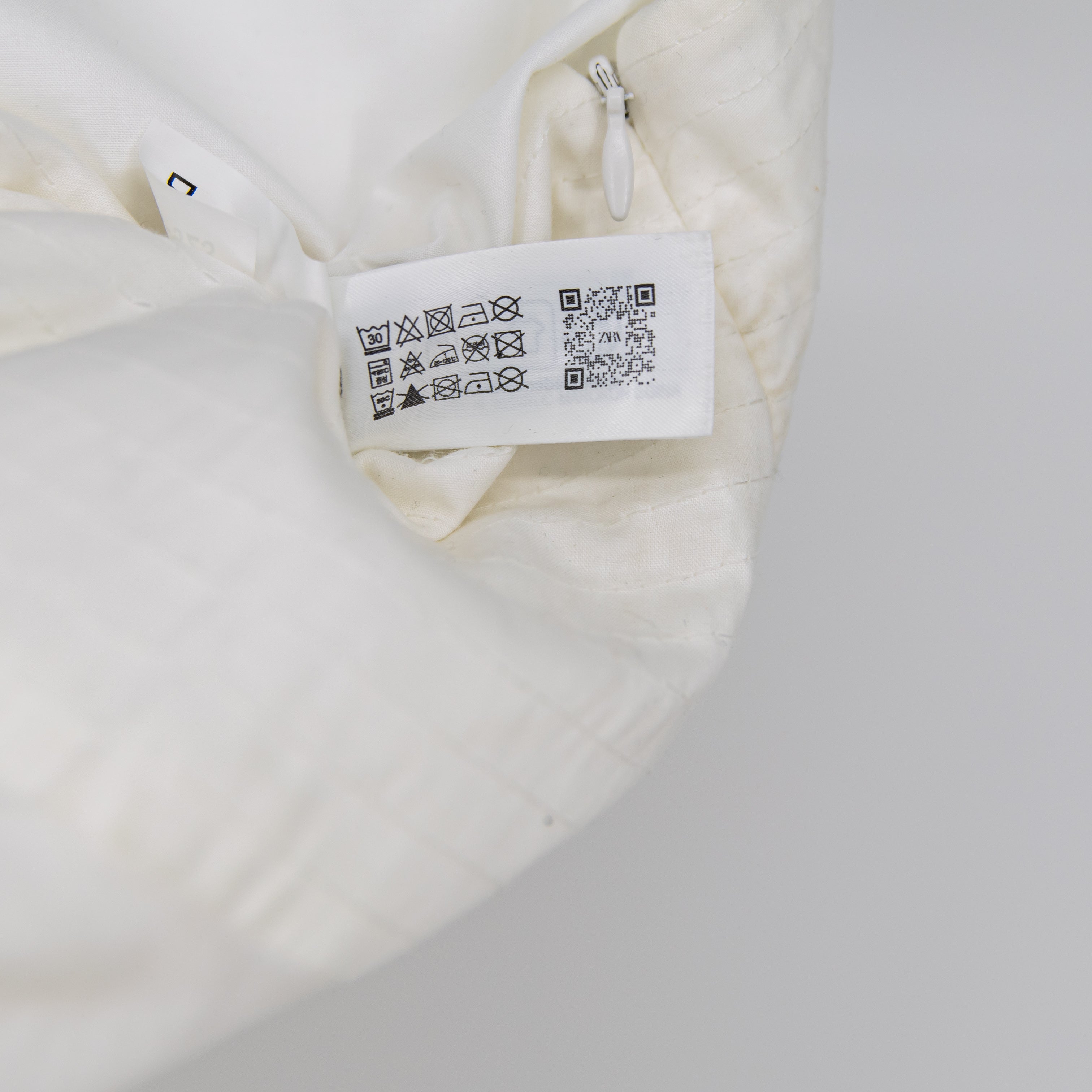 NEW Zara Cotton Stitch Waist A Line Pull On Midi Dress Solid White Large