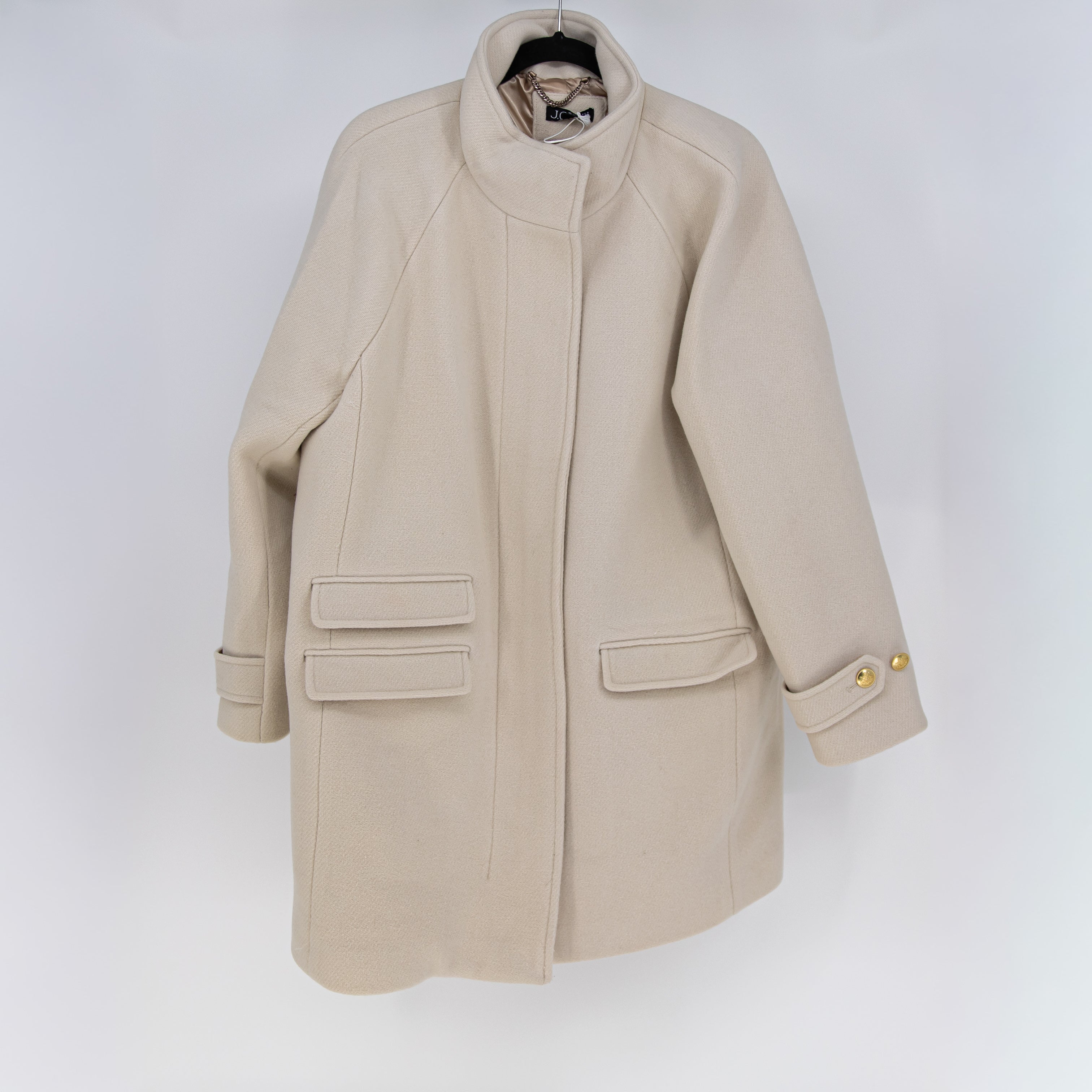 J. Crew Women's Toscana Coat In Italian Stadium Cloth Wool Blend Natural Ivory