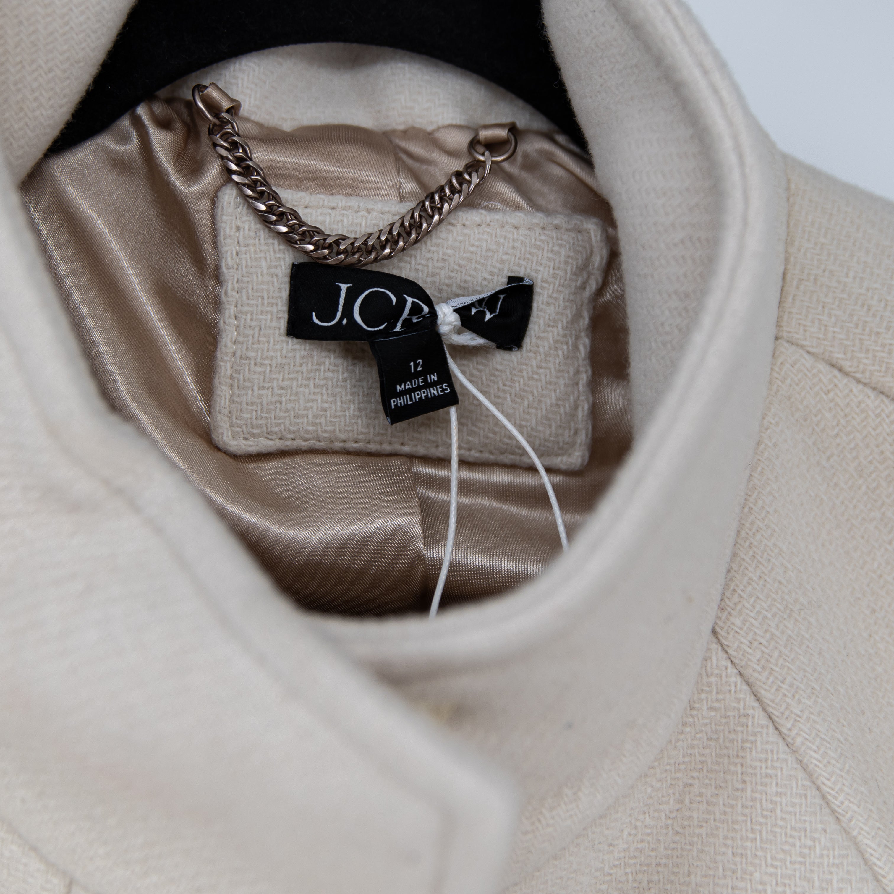 J. Crew Women's Toscana Coat In Italian Stadium Cloth Wool Blend Natural Ivory