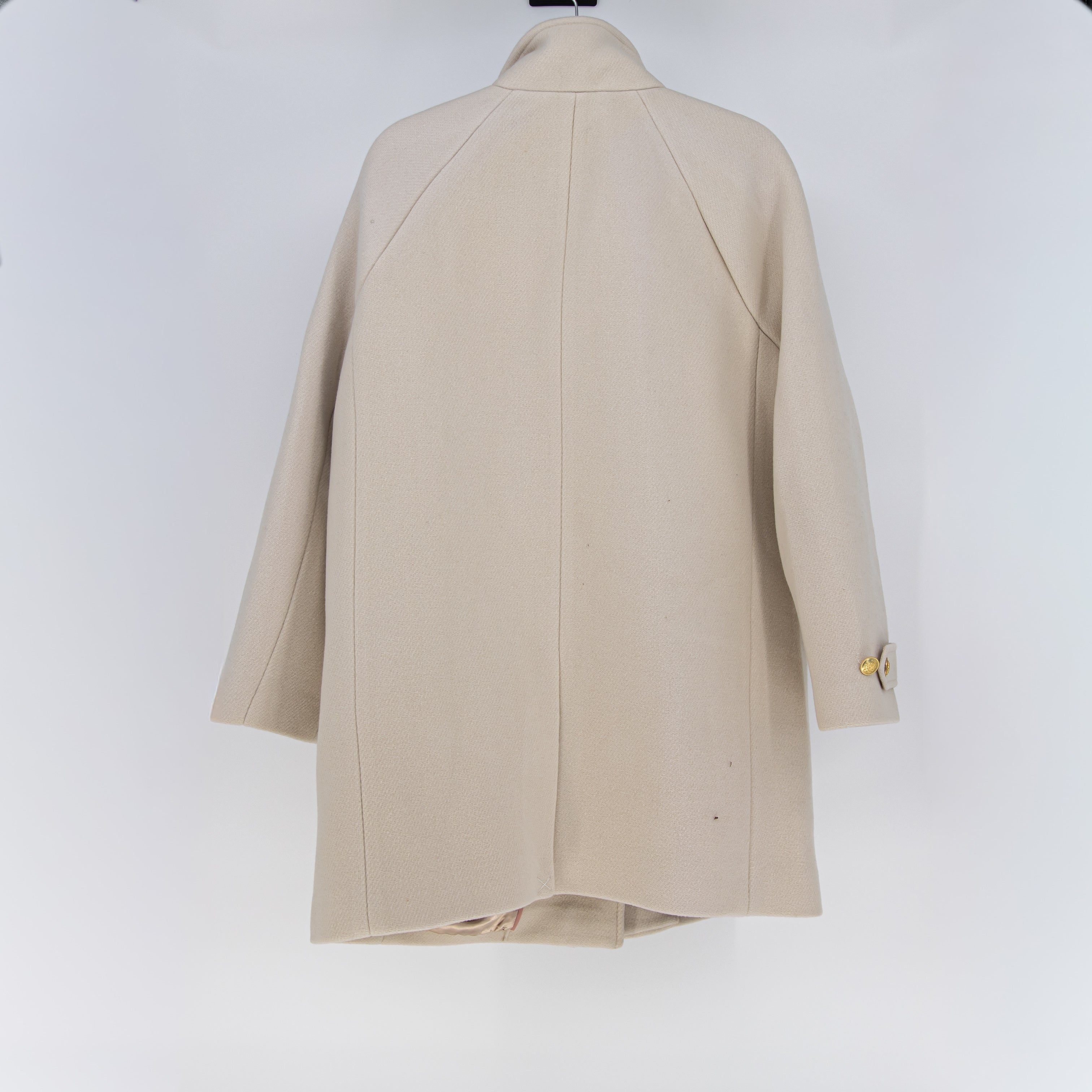 J. Crew Women's Toscana Coat In Italian Stadium Cloth Wool Blend Natural Ivory