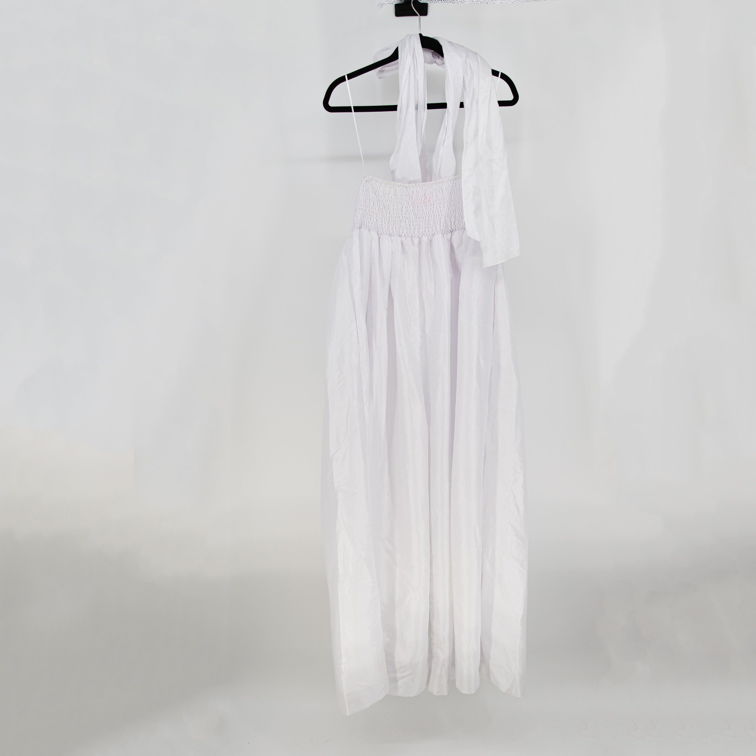 NEW Free People Water Resistant Halterneck Sleeveless Maxi Dress Solid White XL