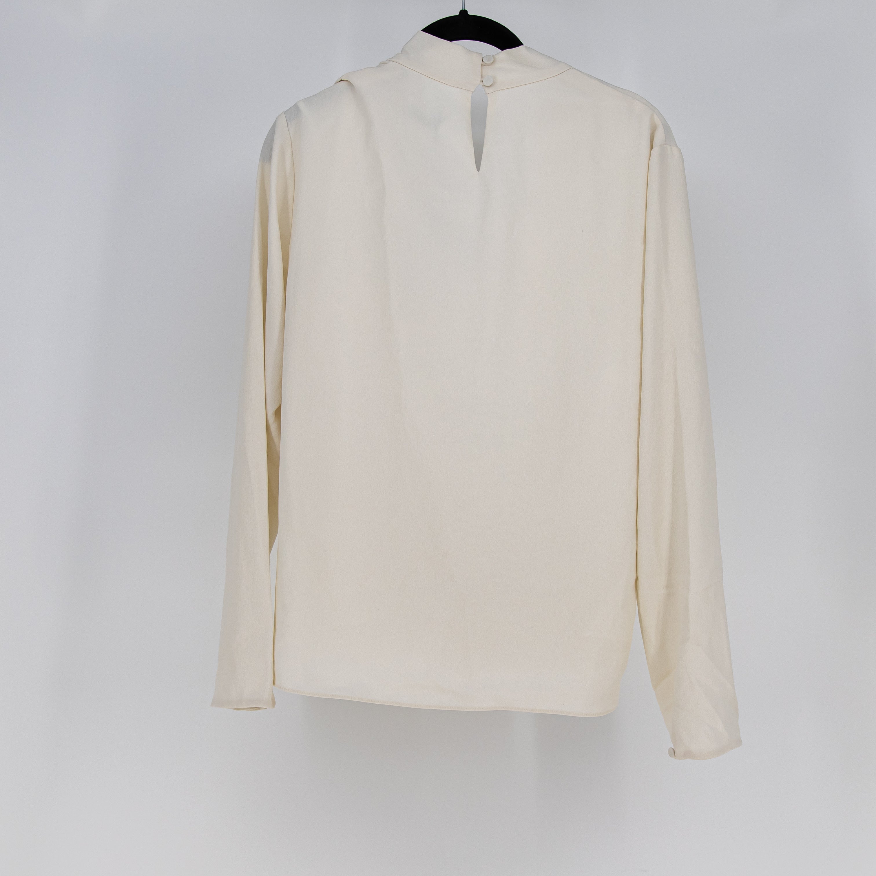 NEW M.M. Lafleur The Antoinette 3/4 Sleeve Collarless Wrap Blouse Top Alabaster