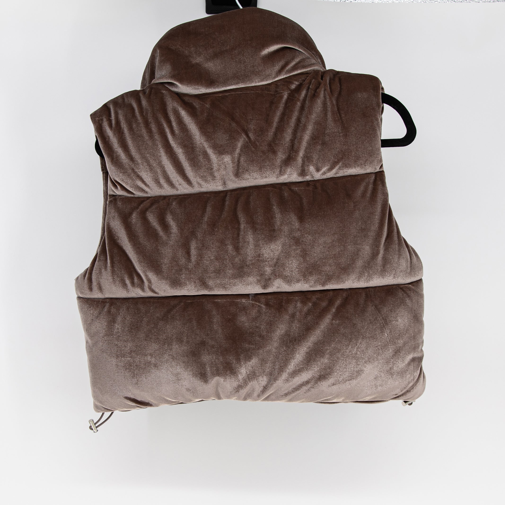 NEW Stoosh Velvet Velour Quilted Puffer Sleeveless Full Zip Vest Jacket Medium