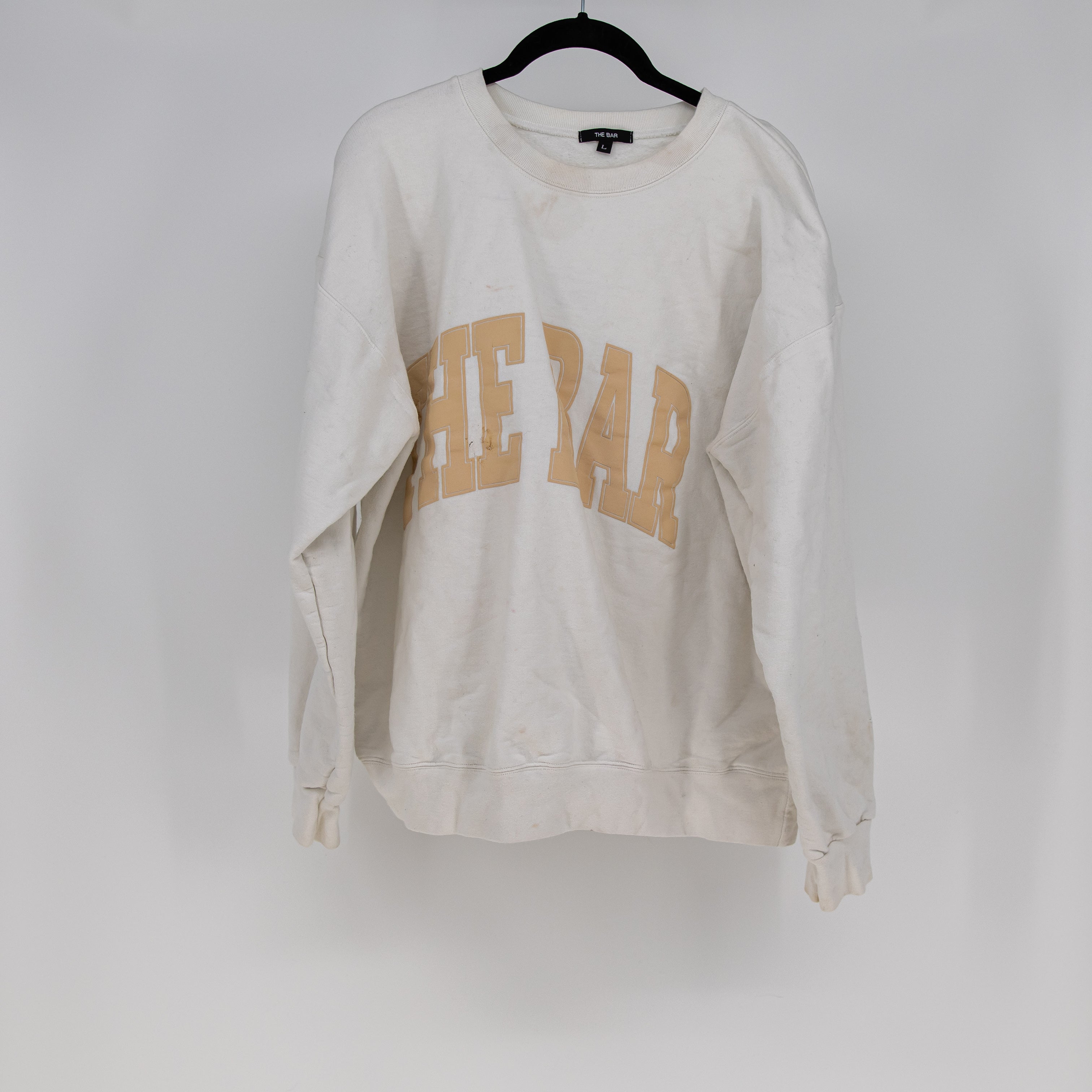 The Bar Women's Cotton Fleece Lined Crew Neck Pullover Sweatshirt Sweater Large