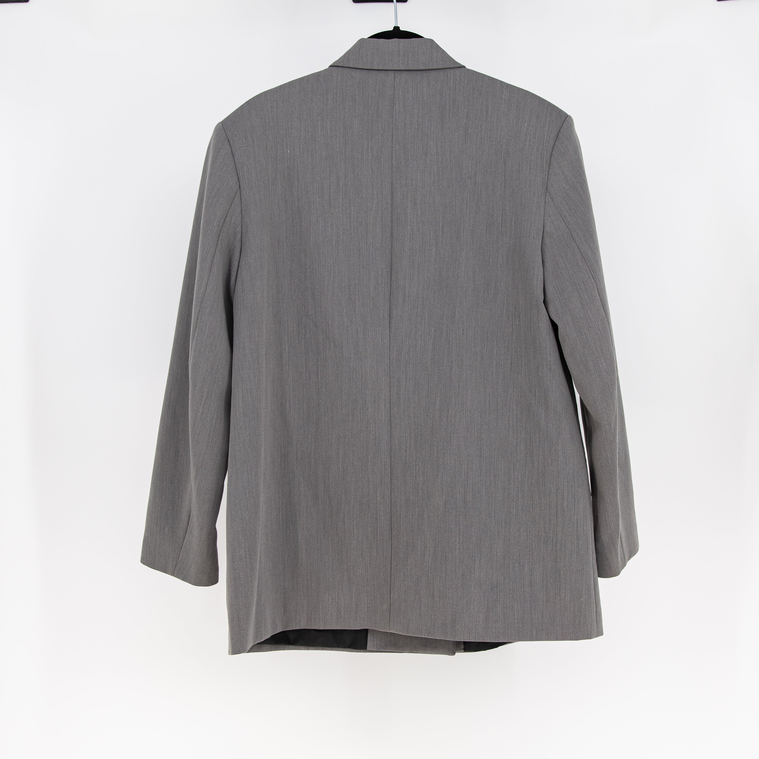 Zara Women's Double Breasted Oversized Lapel Collar Blazer Jacket Gray Small