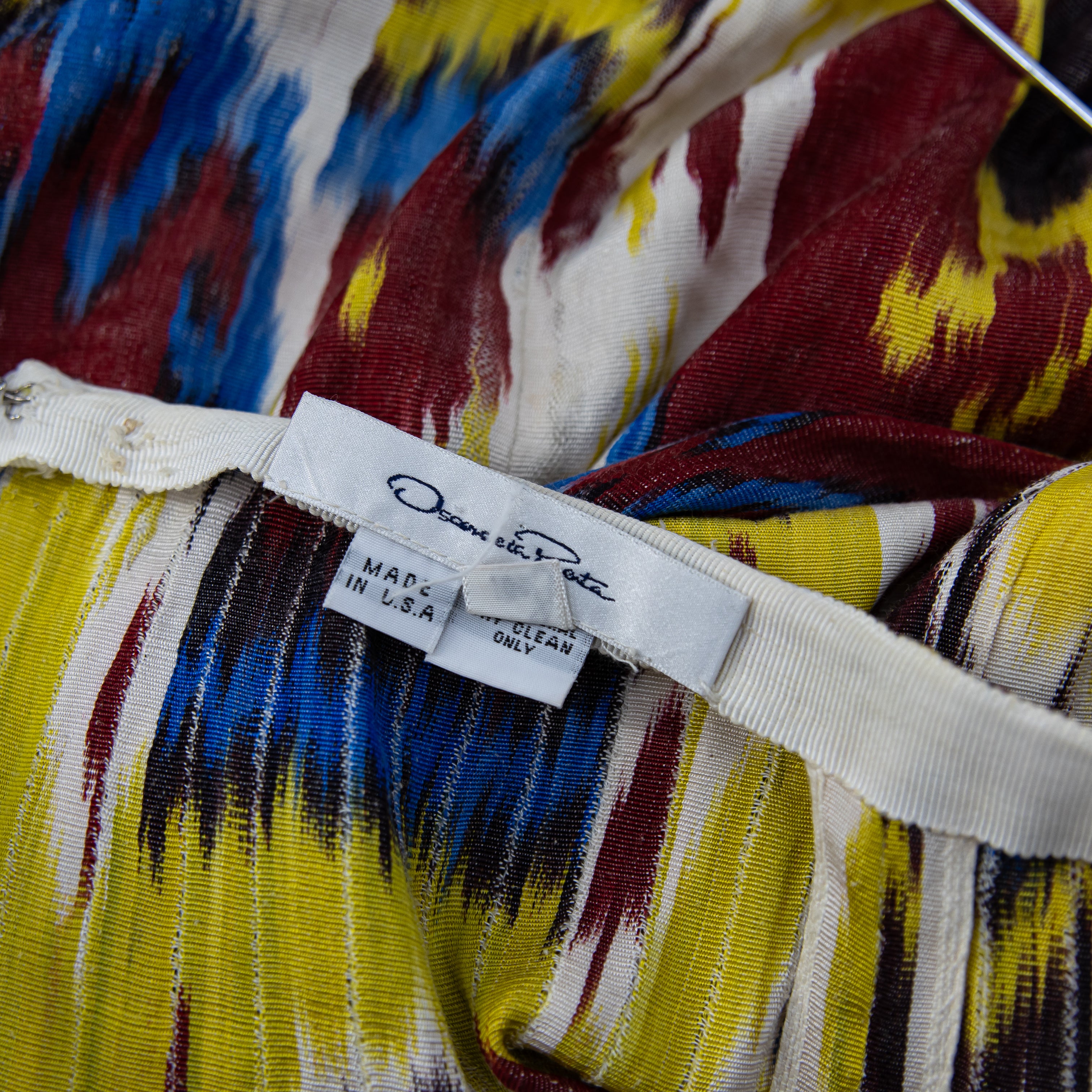 Oscar De La Renta Ikat Abstract Print Pattern A Line Knee Length Skirt 12