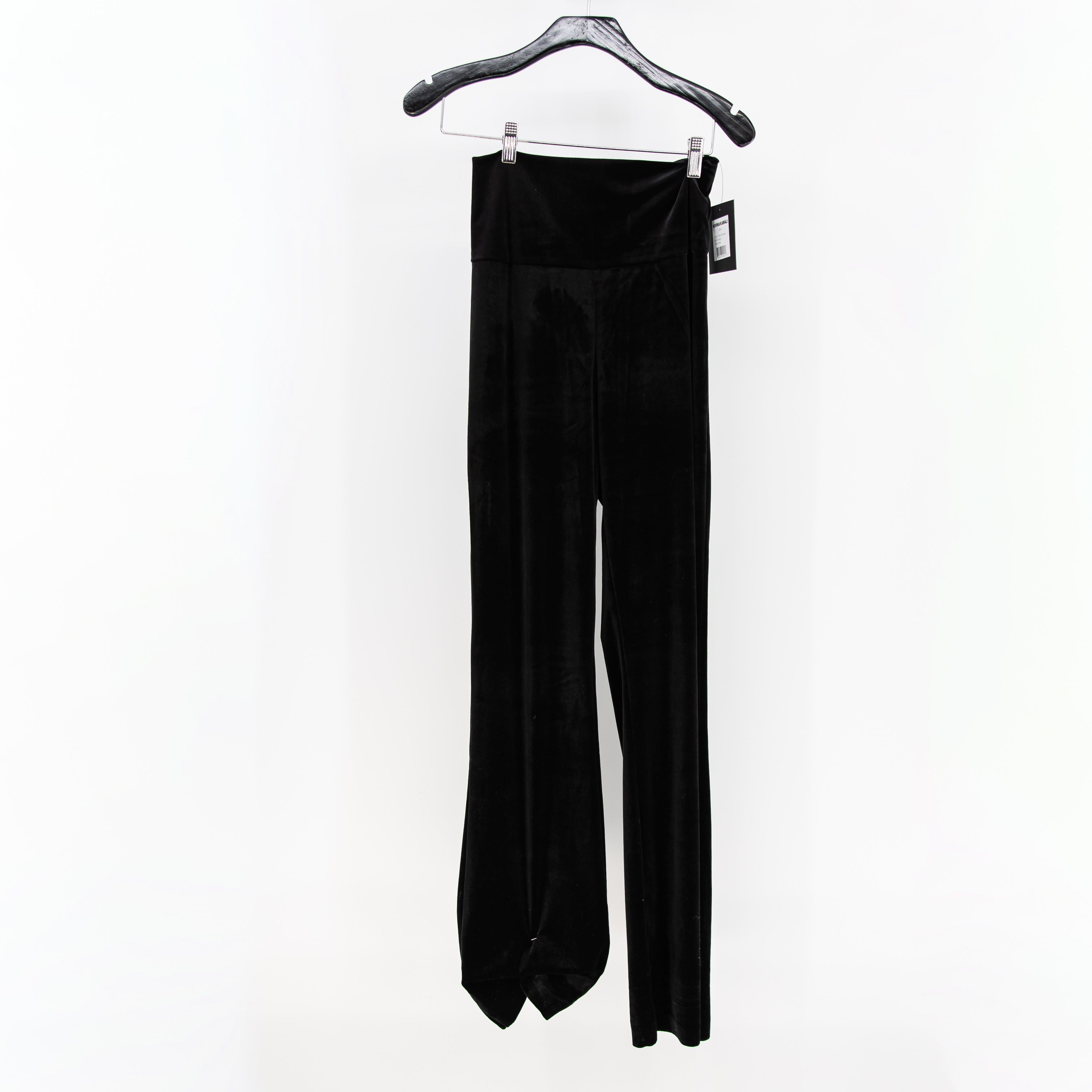 NEW Norma Kamali x Lifestyle Boot Flare Cut Velvet Velour Pants Black Medium
