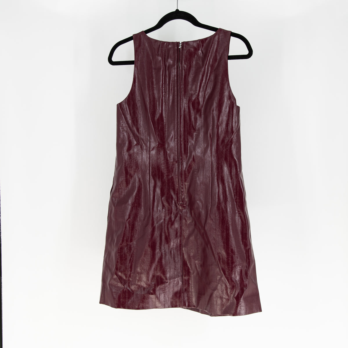 NEW J. Crew Women's Faux Vegan Patent Leather Scoop Neck Sleeveless Mini Dress 8