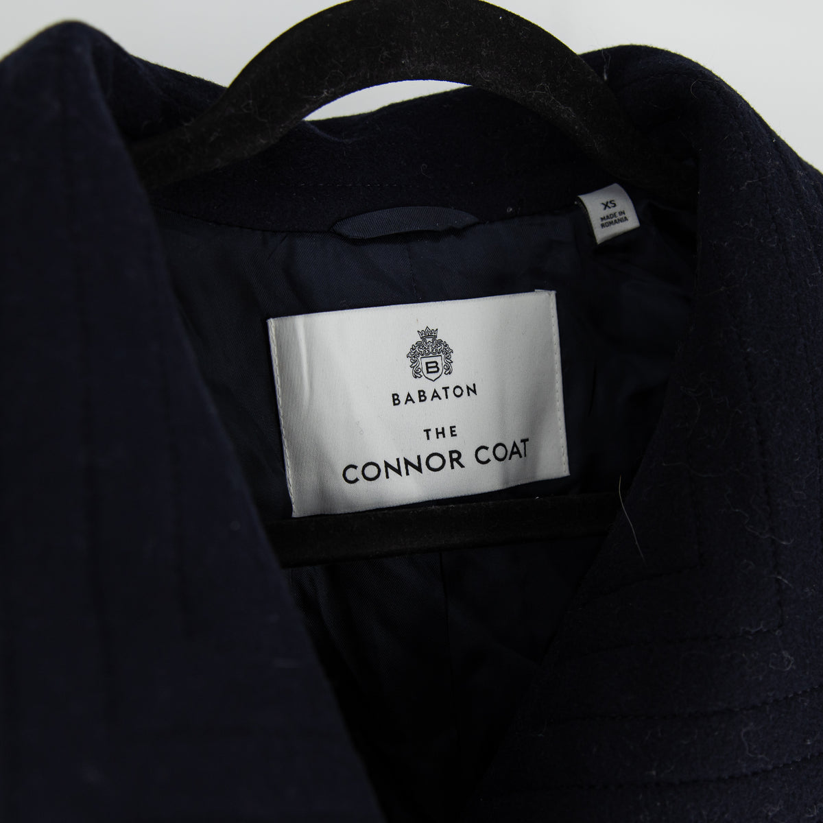 Babaton Aritzia The Connor Soft Wool Cashmere Belted Coat Jacket Navy Blue XS