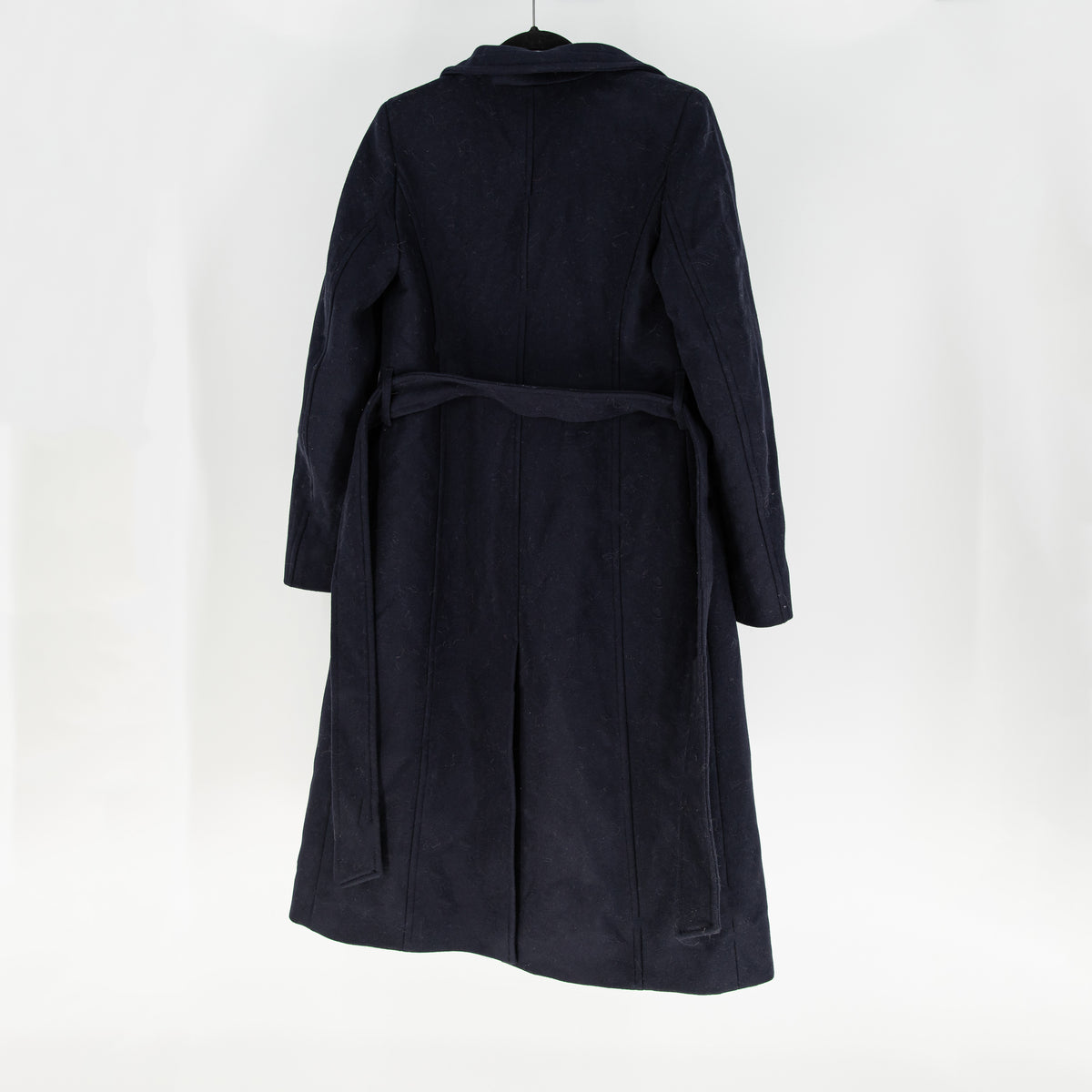 Babaton Aritzia The Connor Soft Wool Cashmere Belted Coat Jacket Navy Blue XS