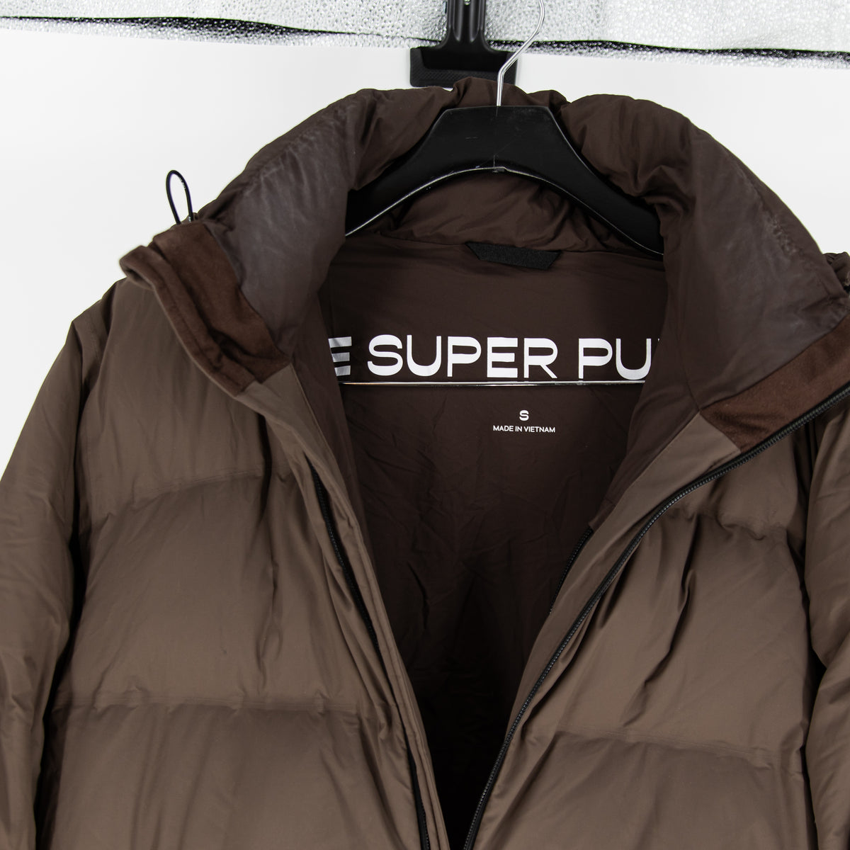 Aritzia The Super Puff Quilted Waterproof 700+ Fill Power Long Jacket Coat Brown