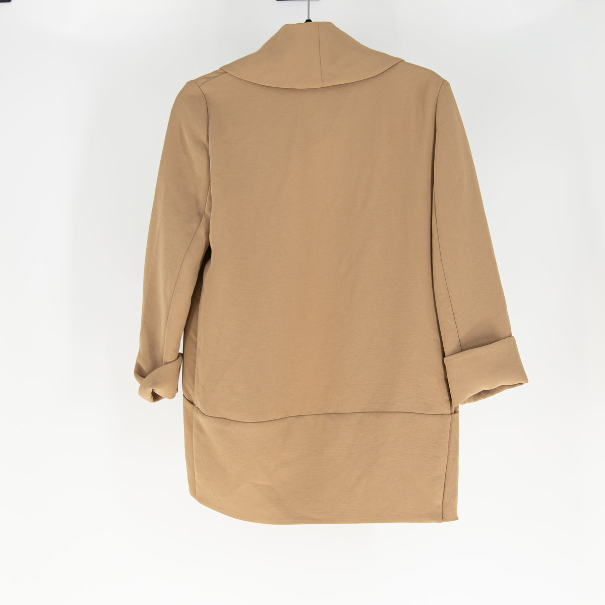Wilfred Aritzia Relaxed Fit Open Front Crepe Blazer Jacket Gold Camel XXS