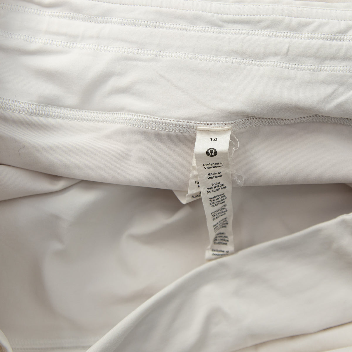 Lululemon Women's Pace Rival Mini Skirt 4-way Stretch 15" White 14