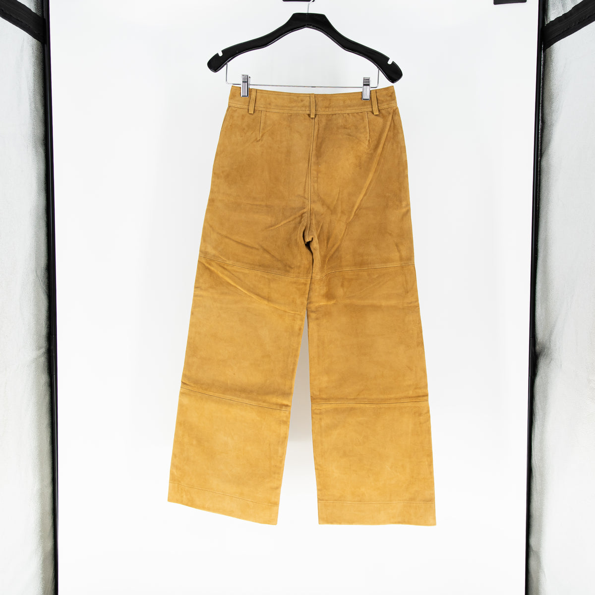 NEW Frye Nadia Genuine Suede Leather Straight Leg Ankle Crop Pants Nutmeg 26