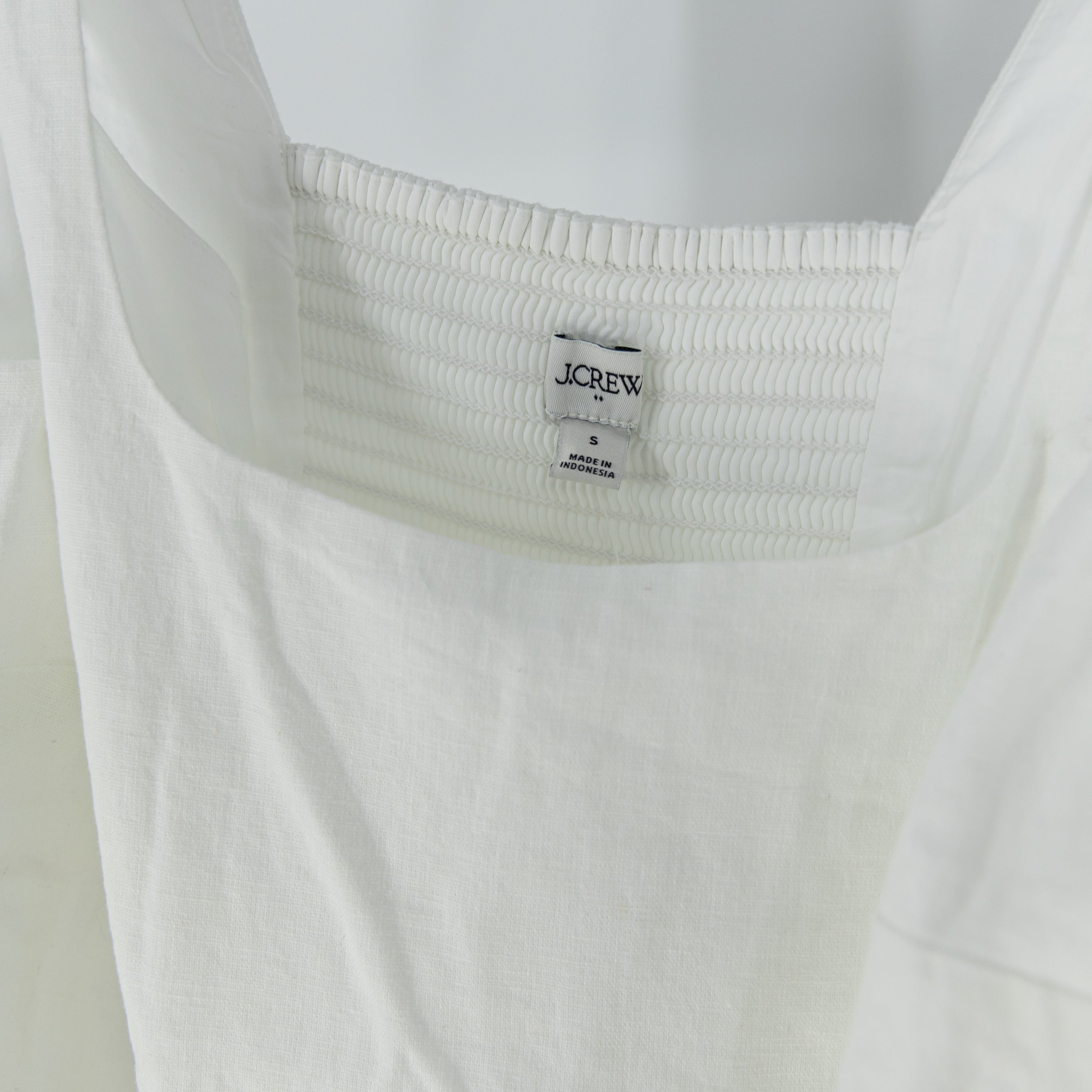 NEW J. Crew Linen Blend Square Neck Sleeveless Mini Shift Dress White Small