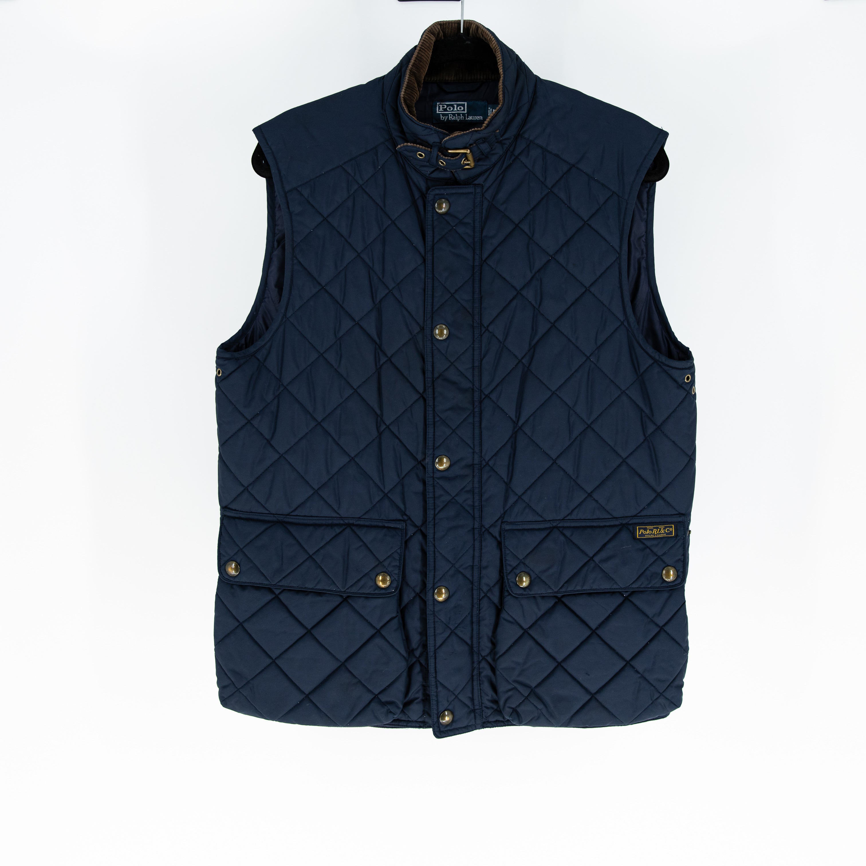 Polo By Ralph Lauren Men's Nylon Quilted Sleeveless Zip Snap Button Jacket Vest