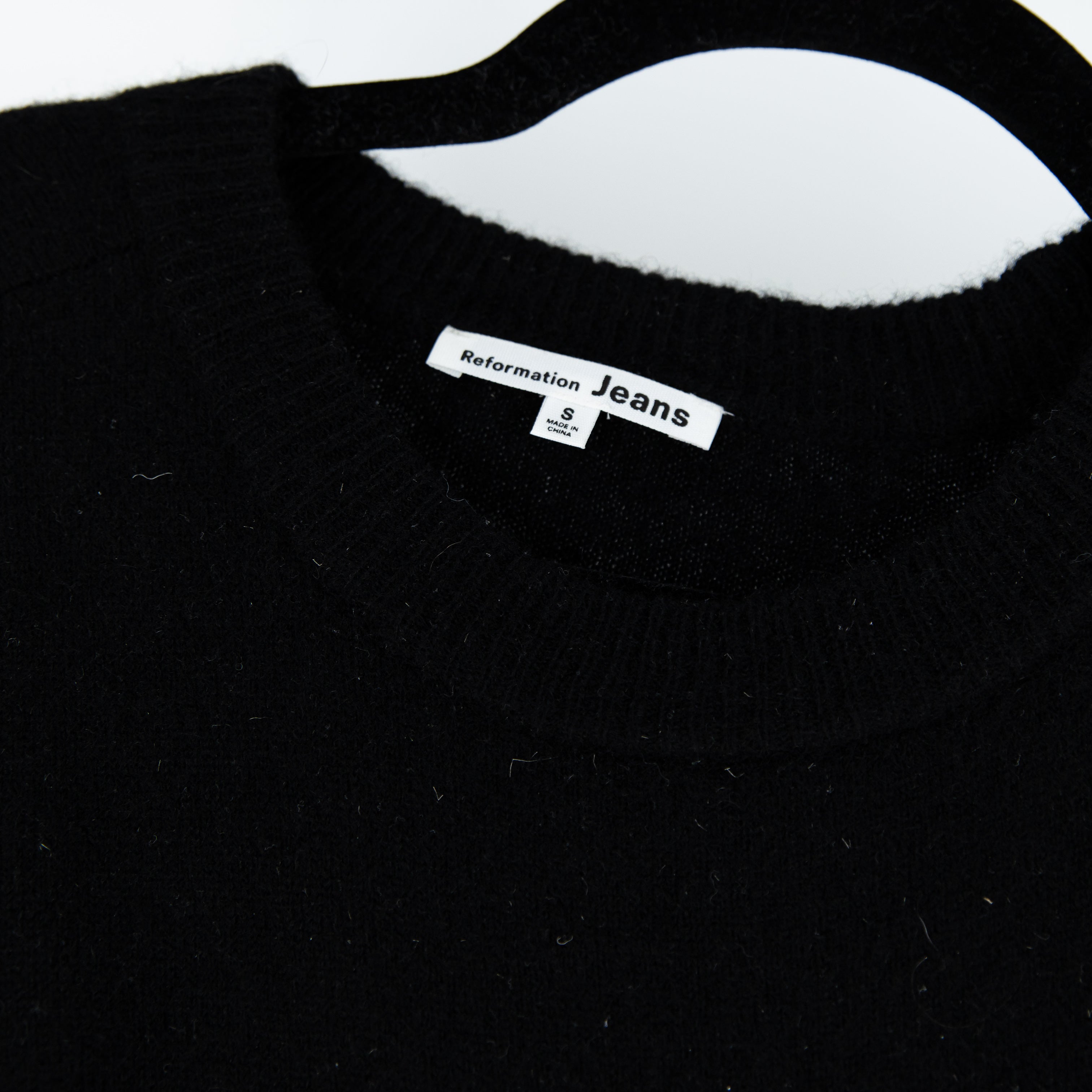 Reformation Jeans Recycled Cashmere Knit Stretch Crew Neck Pullover Sweater S