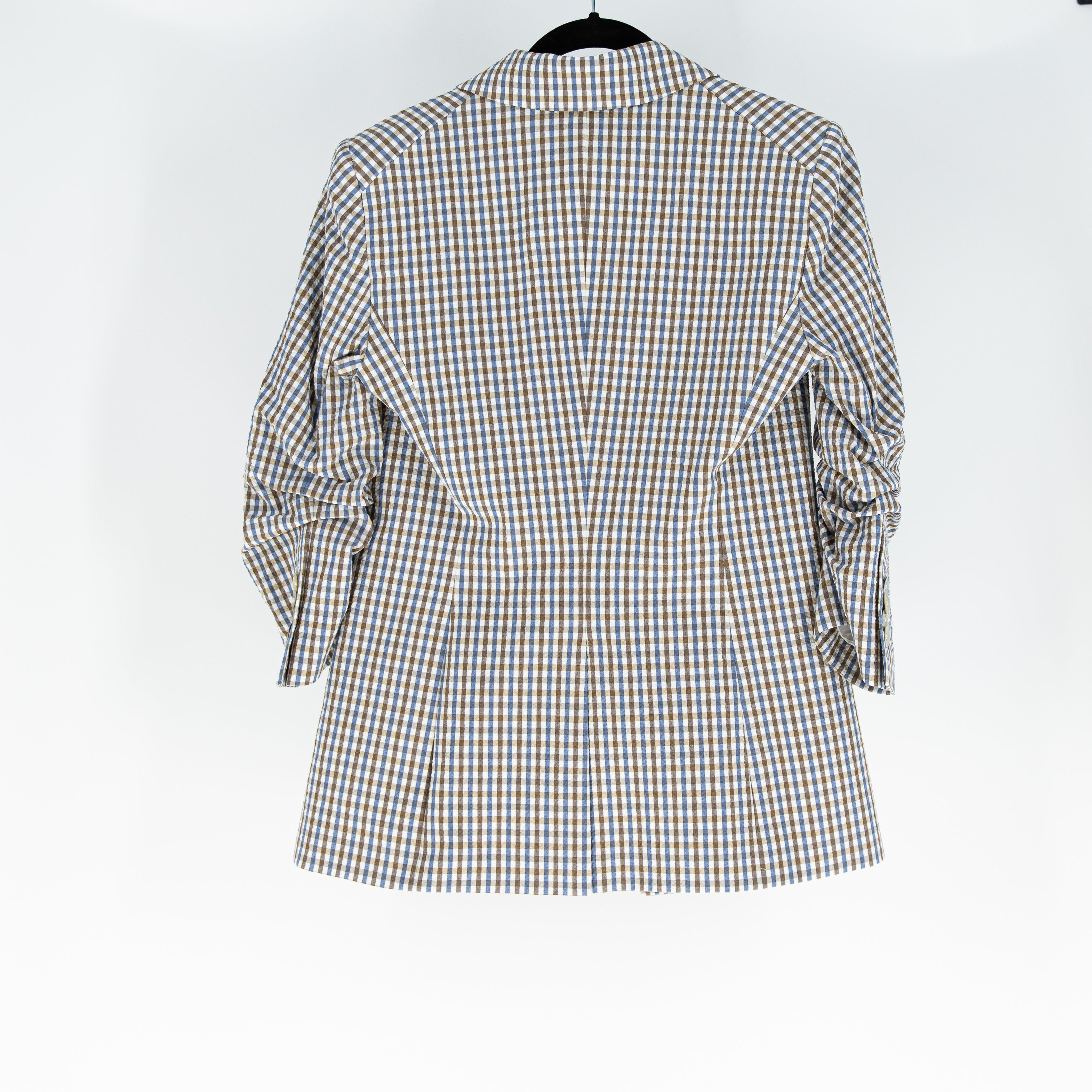 NEW Veronica Beard Clayton Dickey Cotton Seersucker Acorn Multi Blazer Jacket 4