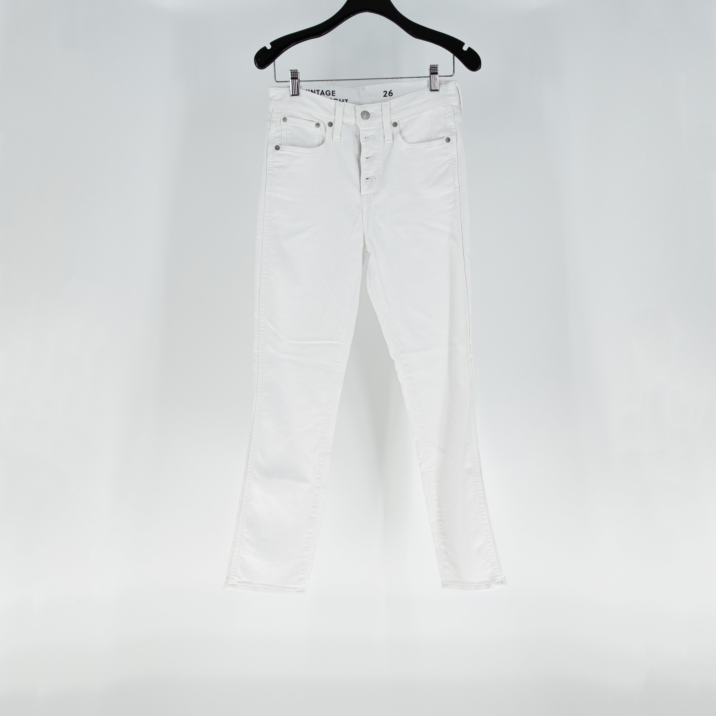 NEW J. Crew Women's 10" Vintage Slim Straight Cotton Stretch Jean In White 26