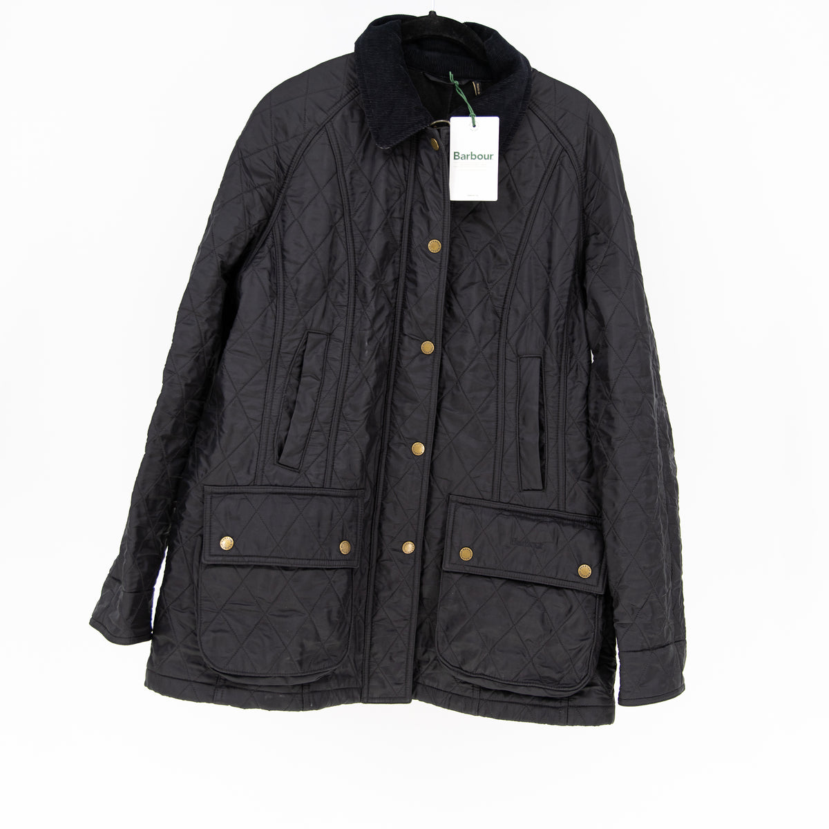 NEW Barbour Women's Beadnell Polar Quilt Fleece Lined Full Zp Jacket Black 10