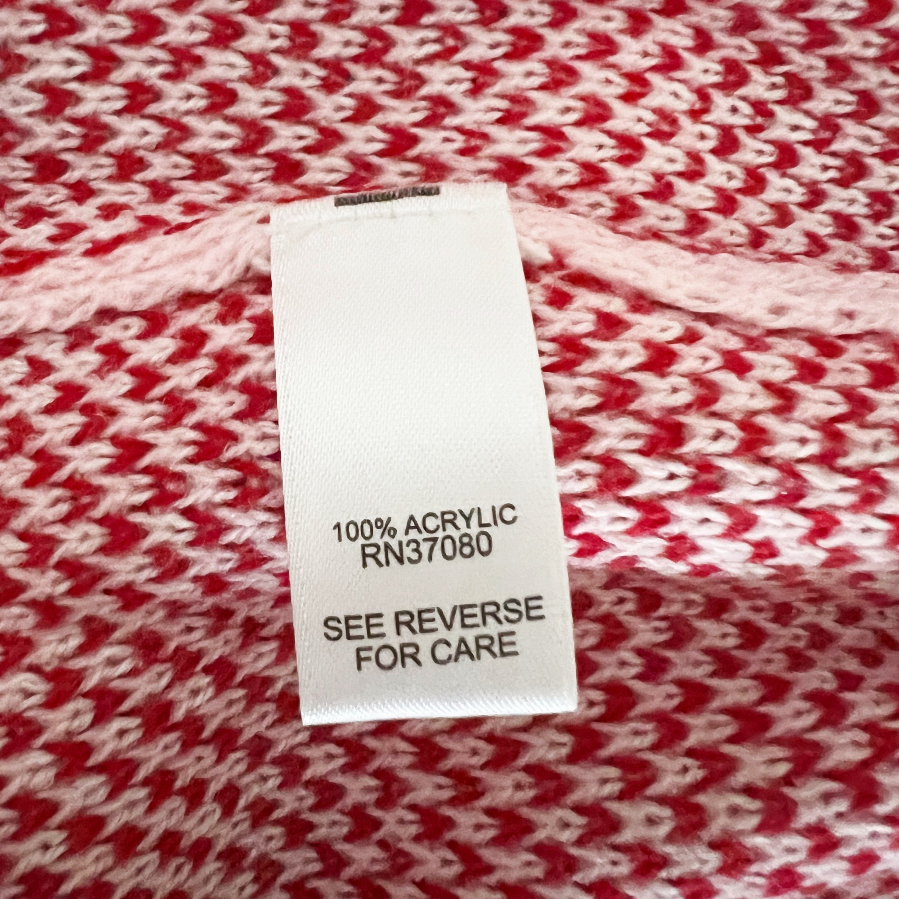 Cato Fashions Candy Cane Festive Holiday Print Pattern Crew Neck Sweater Pink
