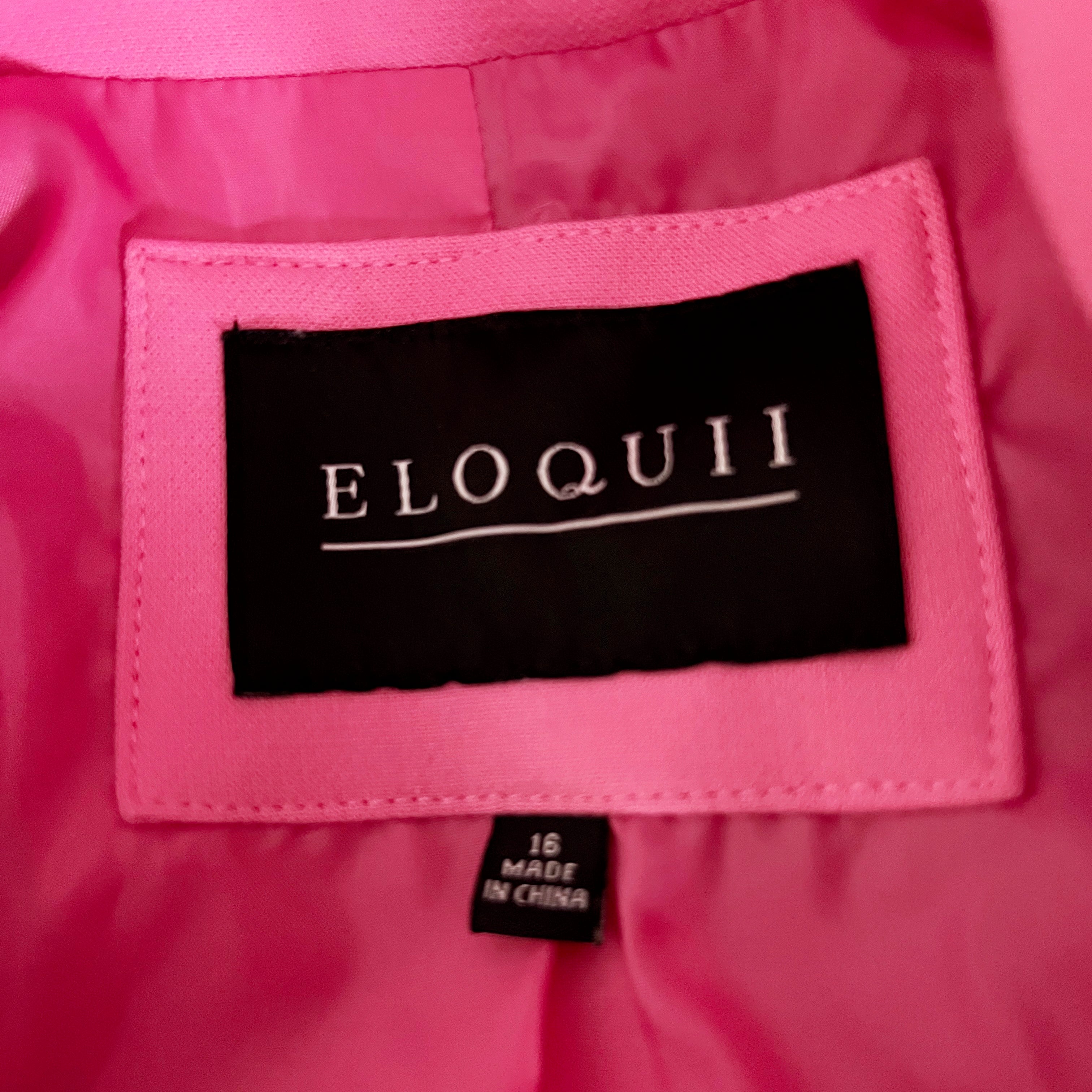 Eloquii Women's Long Line One Button Structured Blazer Jacket Candy Pink 16