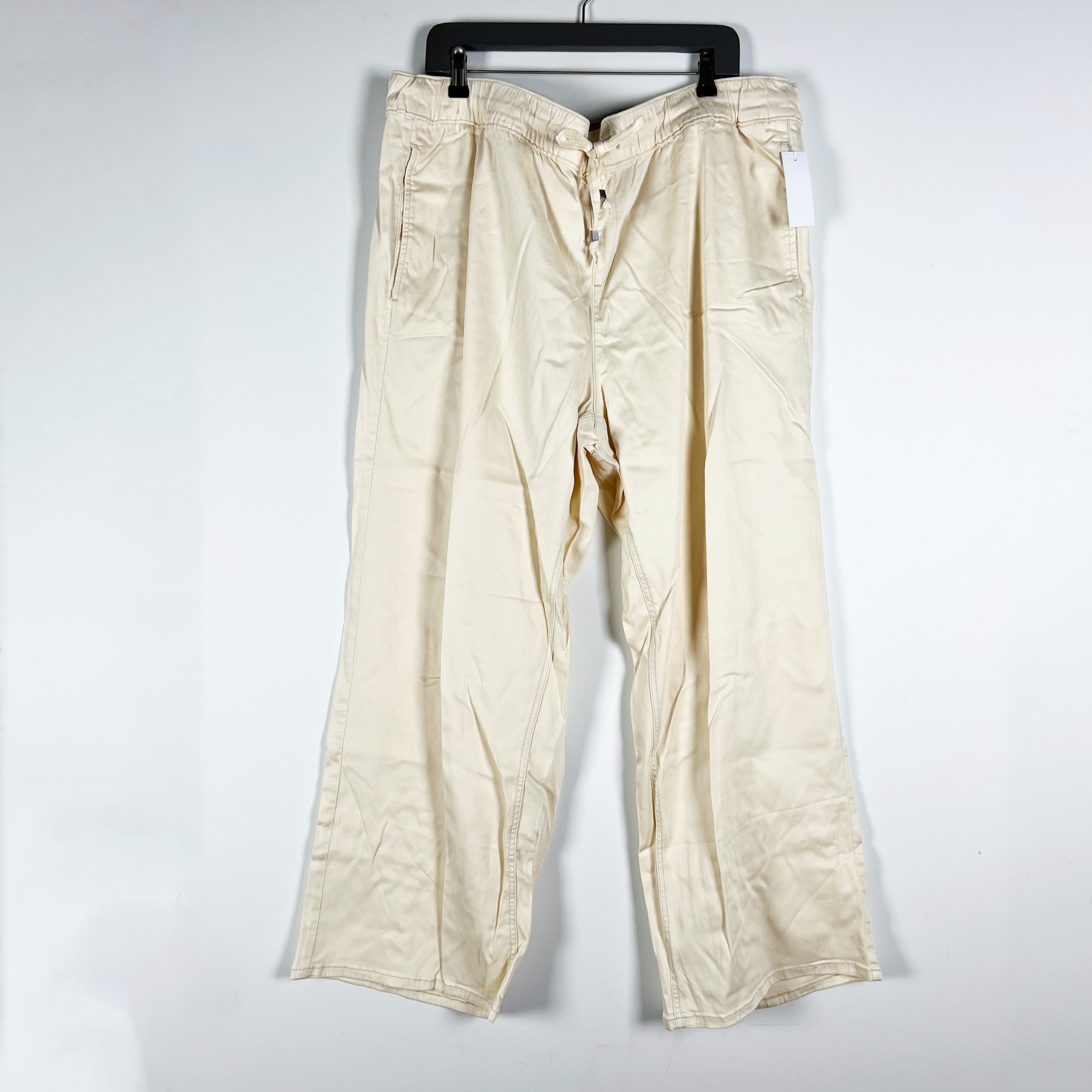 NEW Lane Bryant Women's Pull On Straight Leg High Rise Trouser Pants Ivory 20