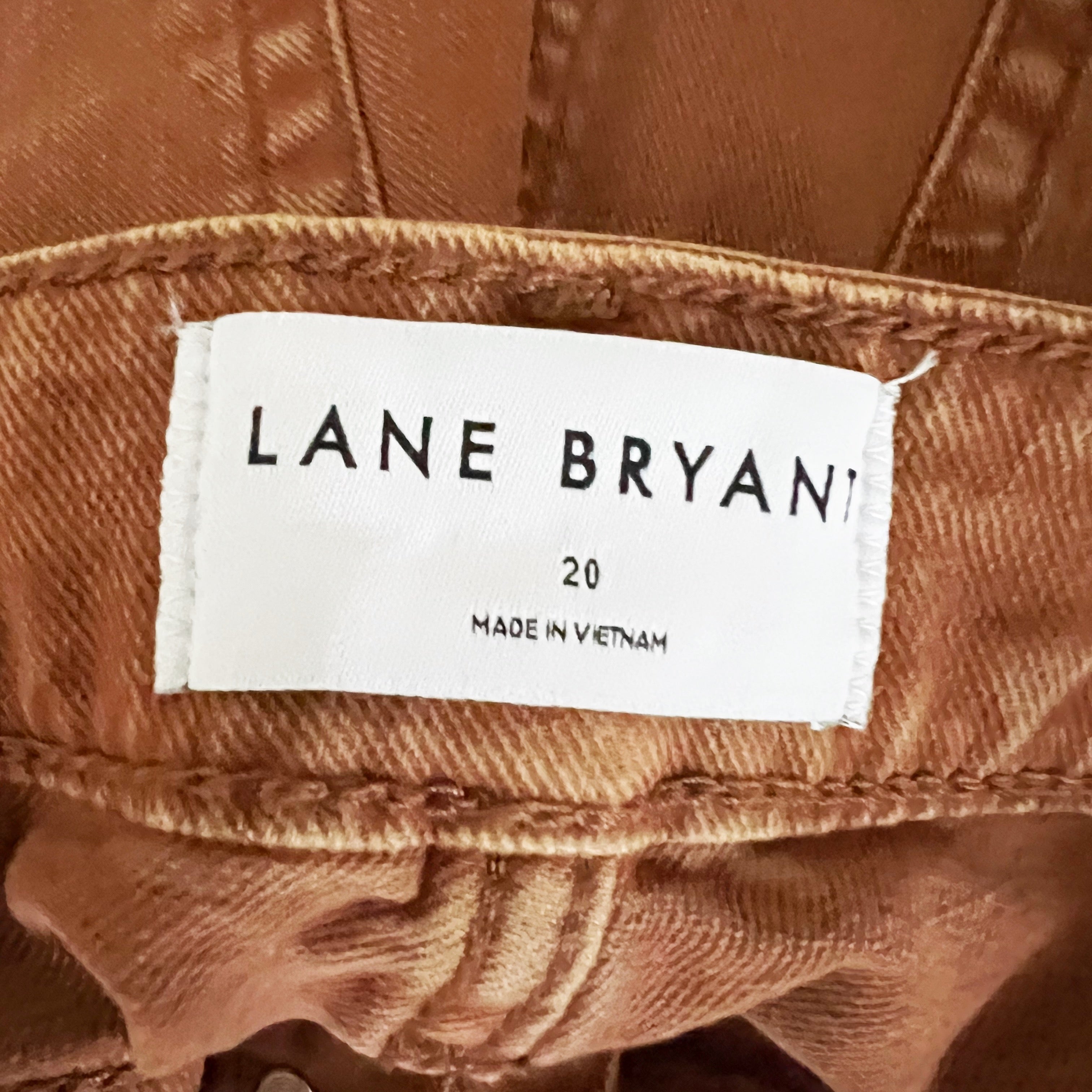 NEW Lane Bryant Signature Flare Mid Rise Cotton Stretch Denim Pants Copper Brown