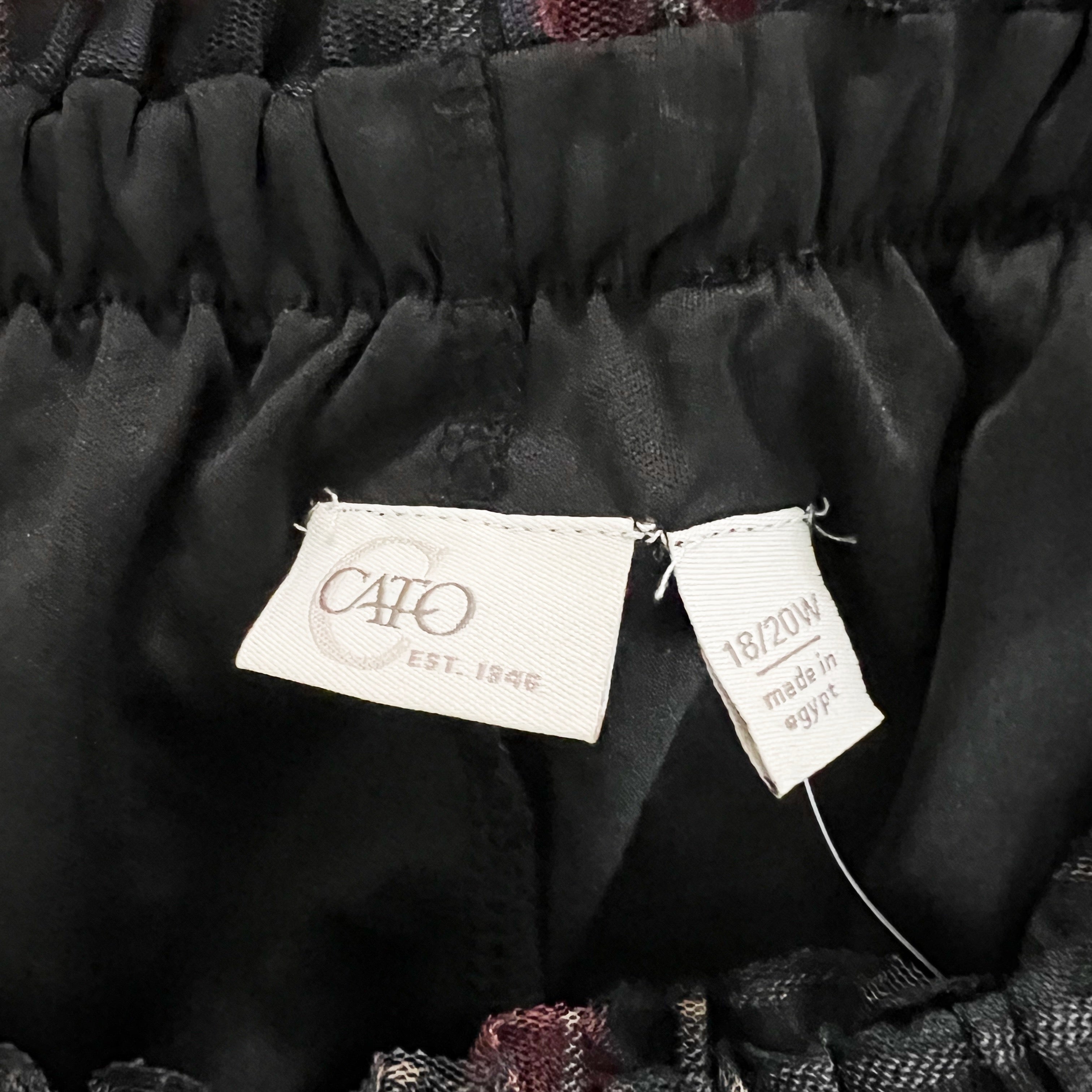 NEW Cato Fashions Holiday Tartan Plaid Tulle Mesh Tiered Midi Skirt Red Black