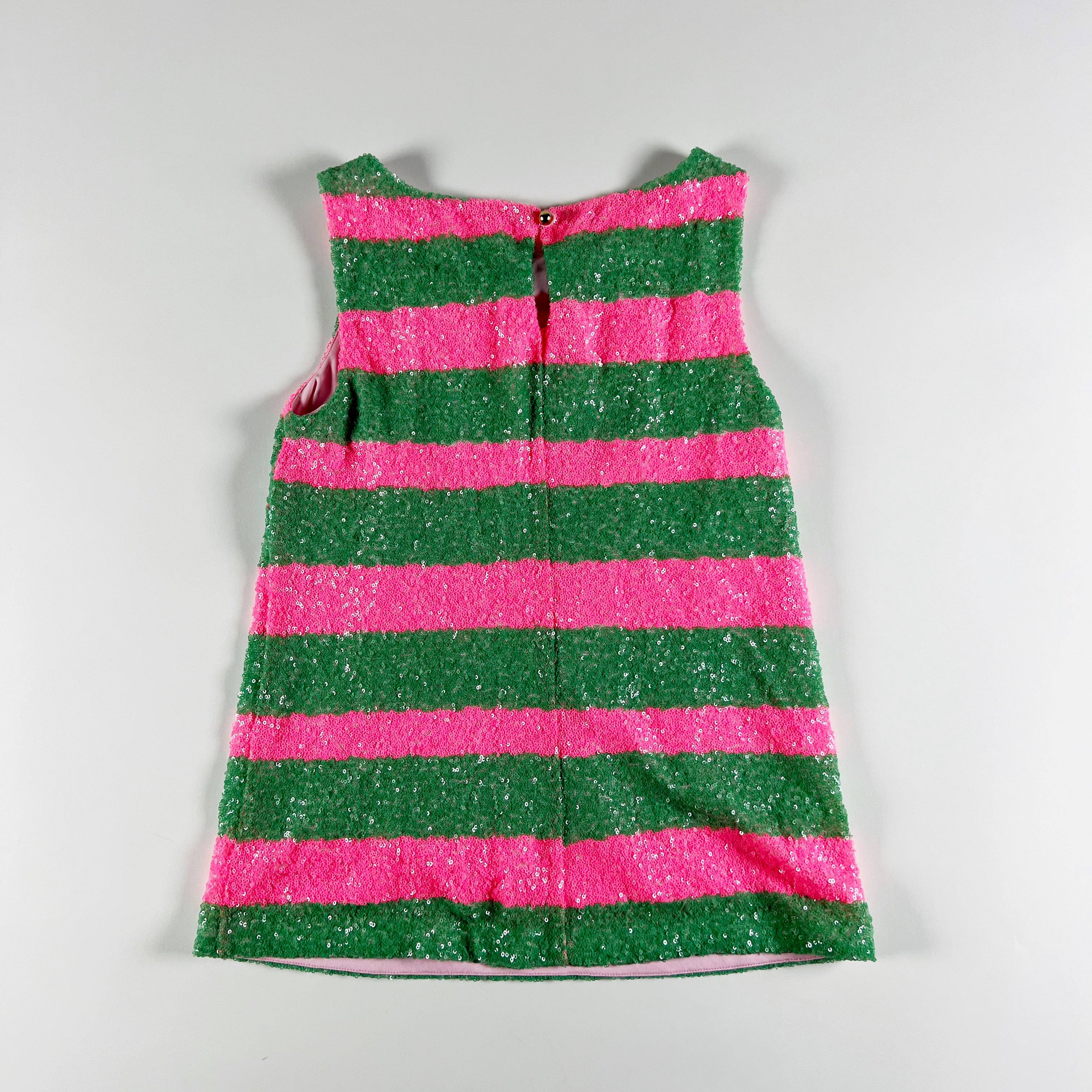 Lilly Pulitzer Regina Tropical Pink Green Cucina Stripe Crew Neck Sleeveless Top