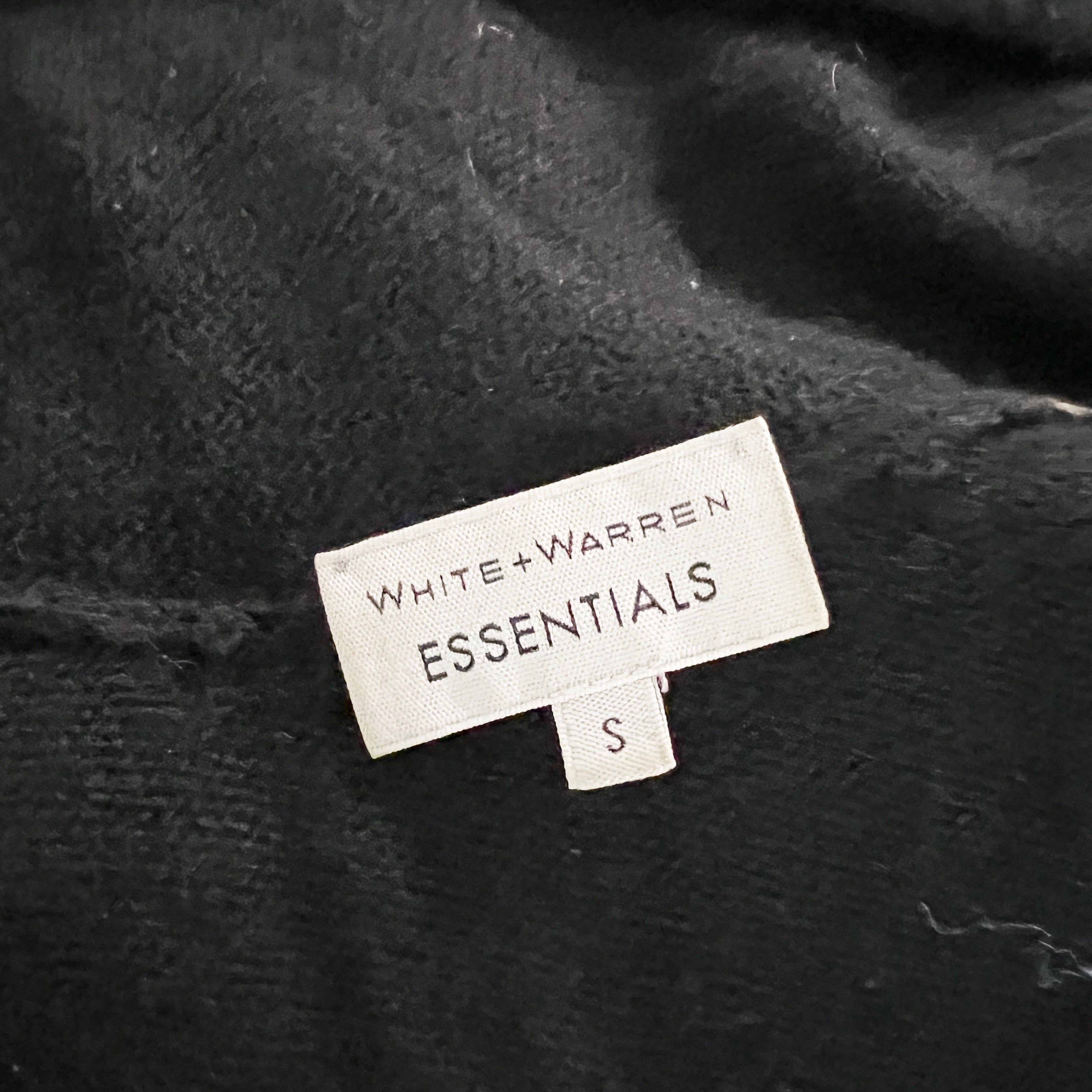 White + Warren Essentials Trapeze 100% Cashmere Knit Cardigan Sweater Black S